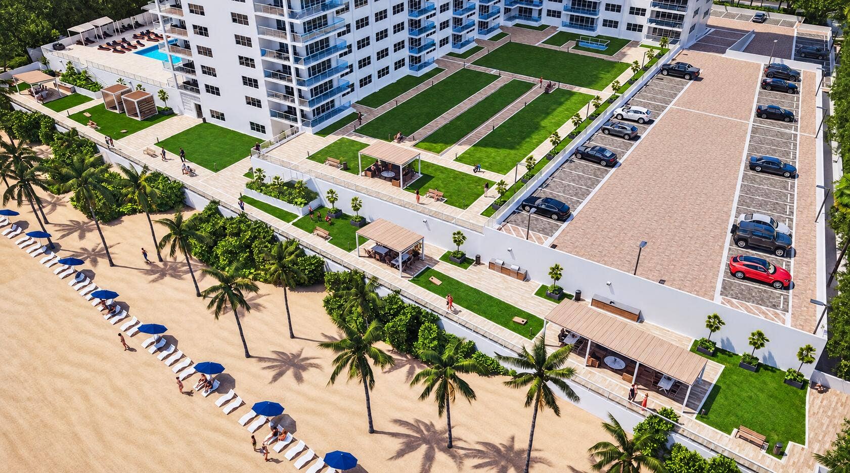 Restored beachfront condominium aerial r