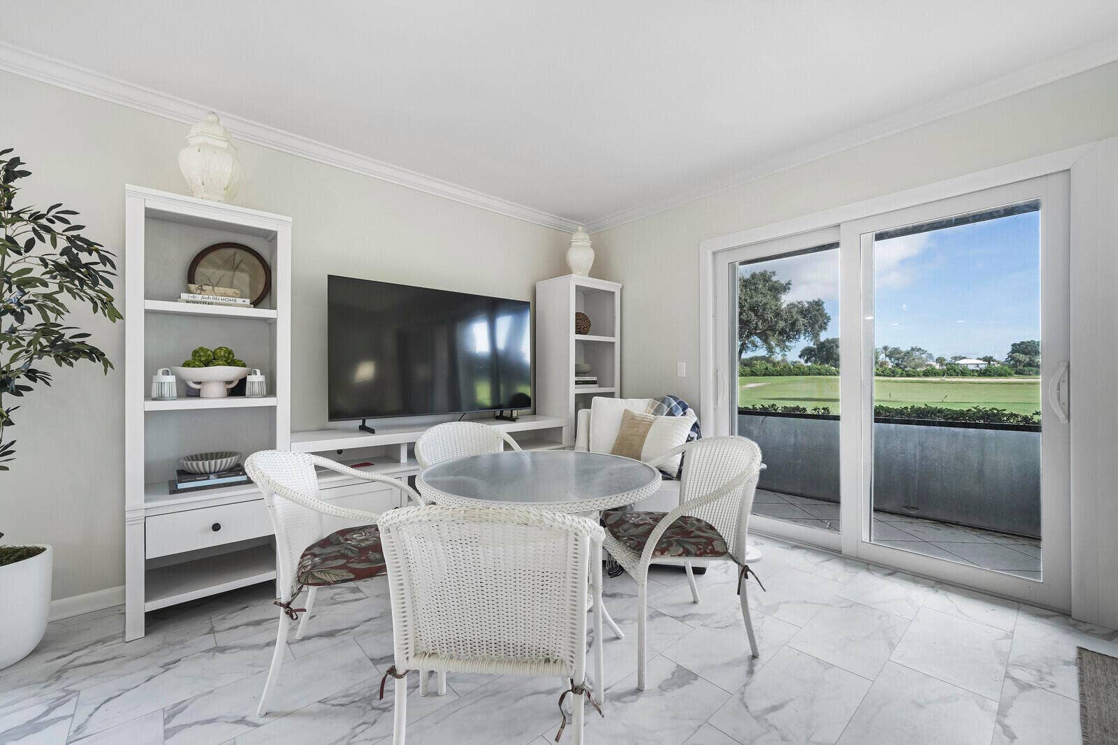 9169 SE RIVERFRONT Terrace, #J, Jupiter, FL 33469 Dining Area with view of Pond