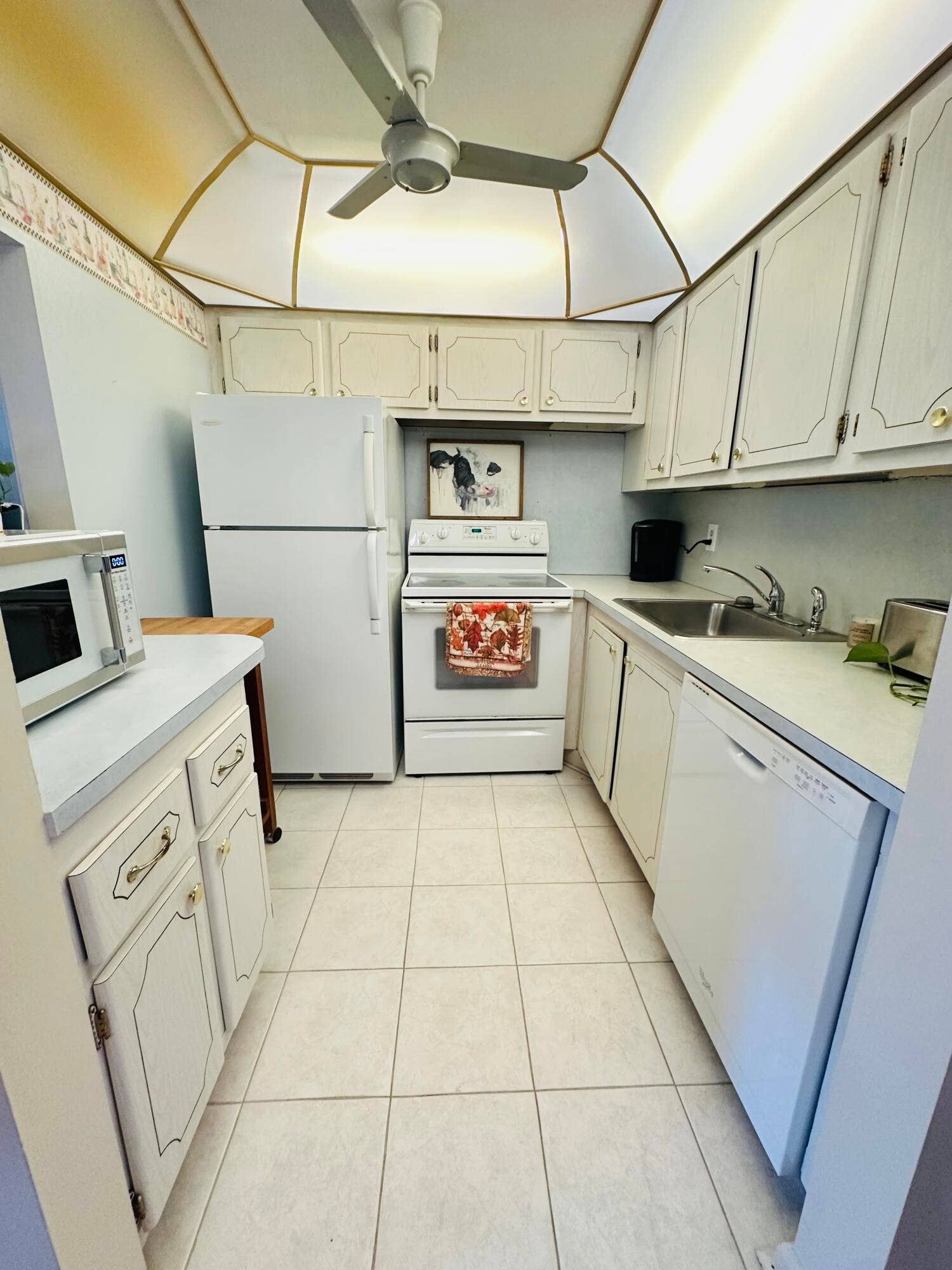 White Appliances in Kitchen