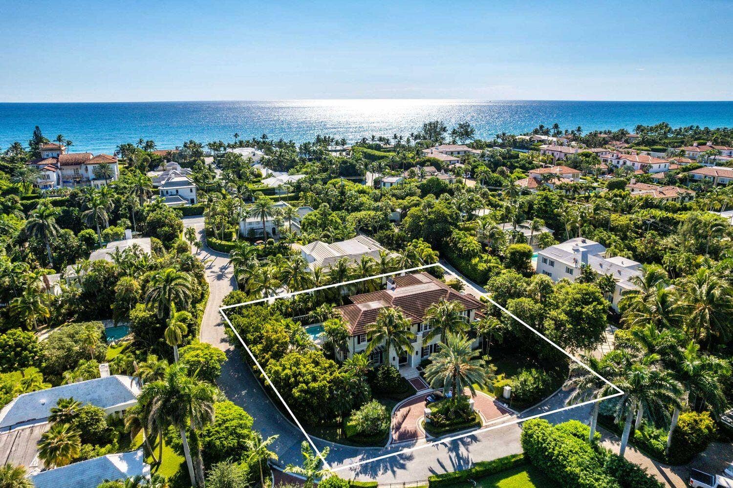 13 Via Vizcaya, Palm Beach, FL 33480 Half Acre lot on a culdesac overlooking the intracoastal one block from the Ocean and Worth Avenue.