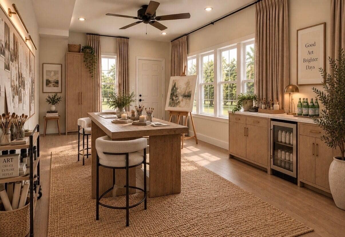 13138 Touchstone Place, Palm Beach Gardens, FL 33418 Recessed lighting, wood-finish flooring, and a ceiling fan enhance this versatile room