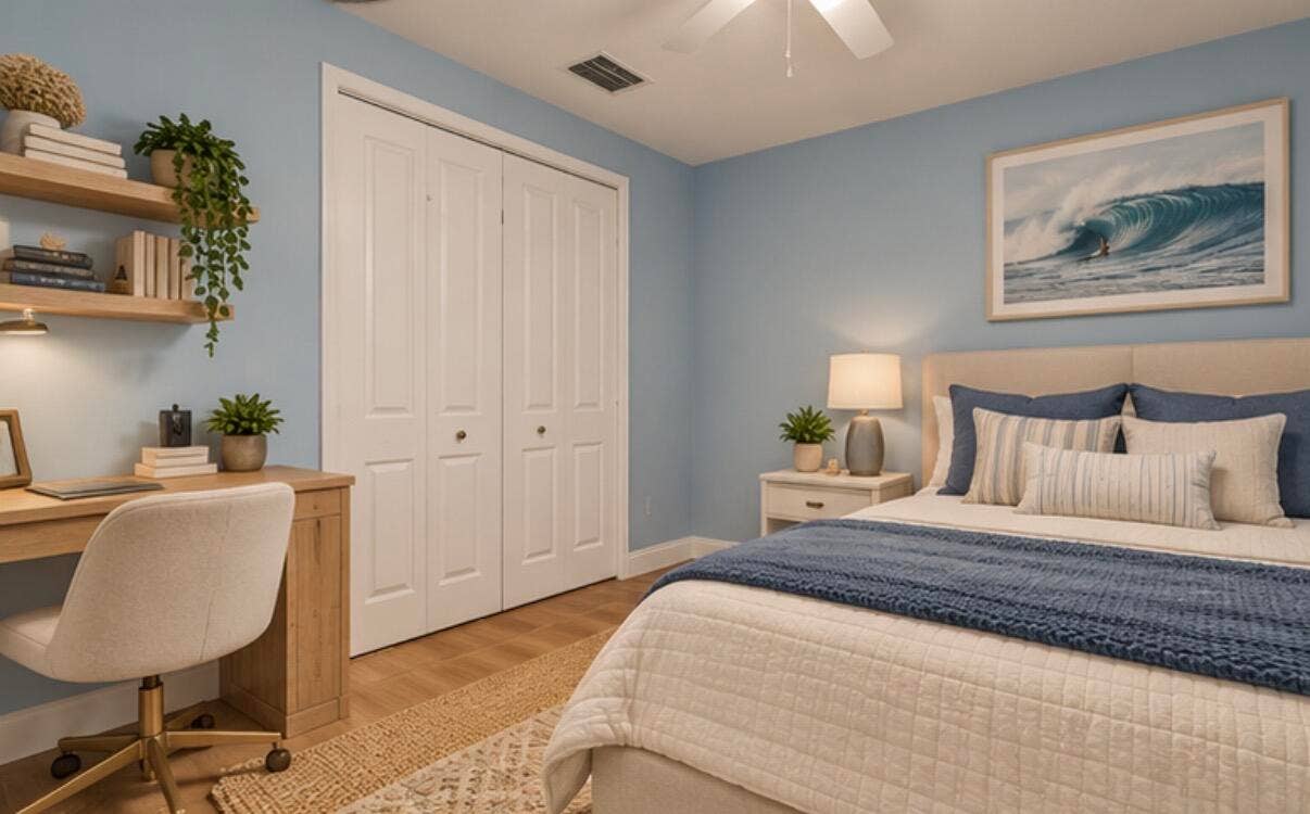 4677 Mediterranean Circle, Palm Beach Gardens, FL 33418 Re-imagined bedroom 2, virtually staged