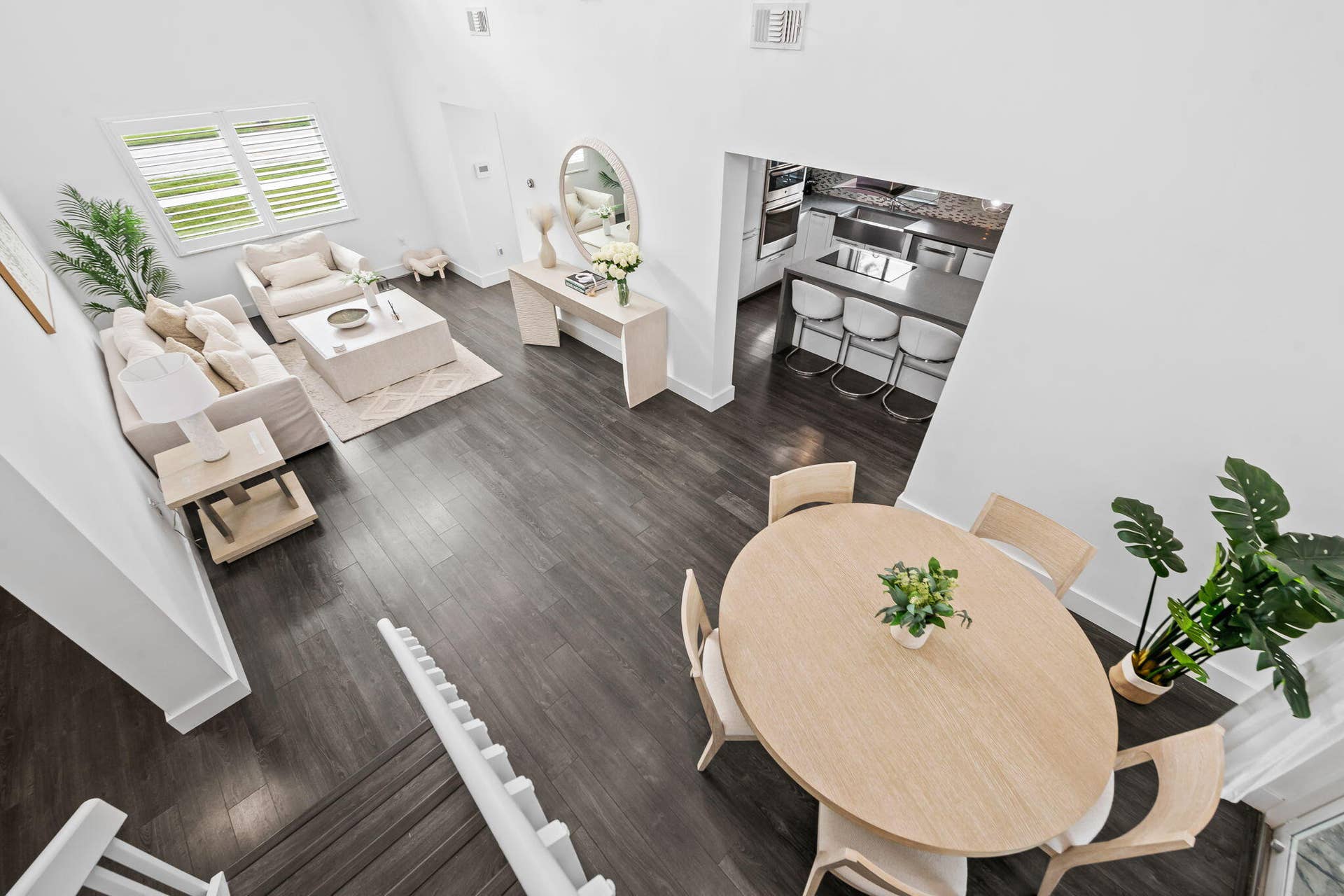 Living & Dining Room view from Upstairs