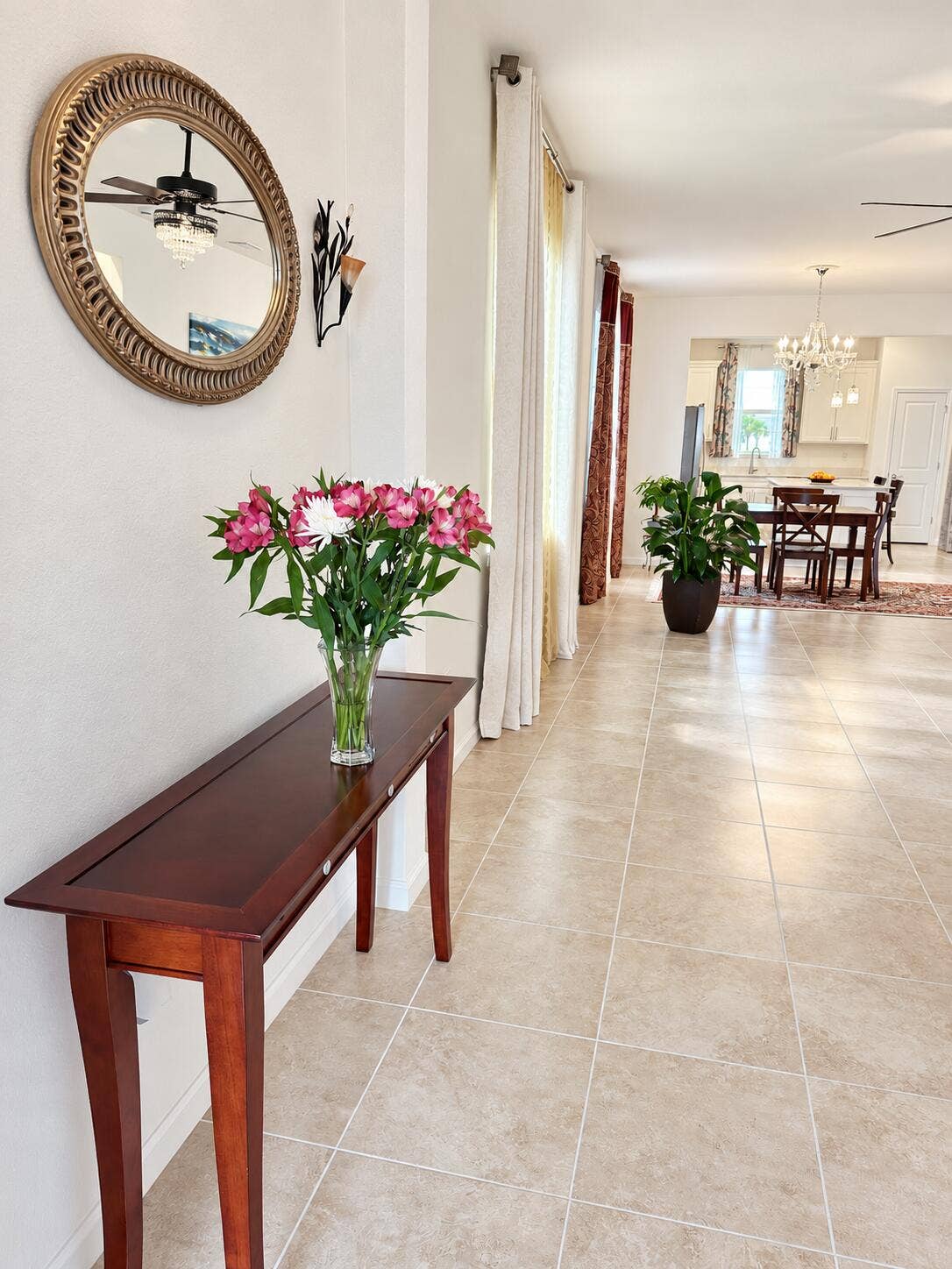 Front entry is warm and welcoming
