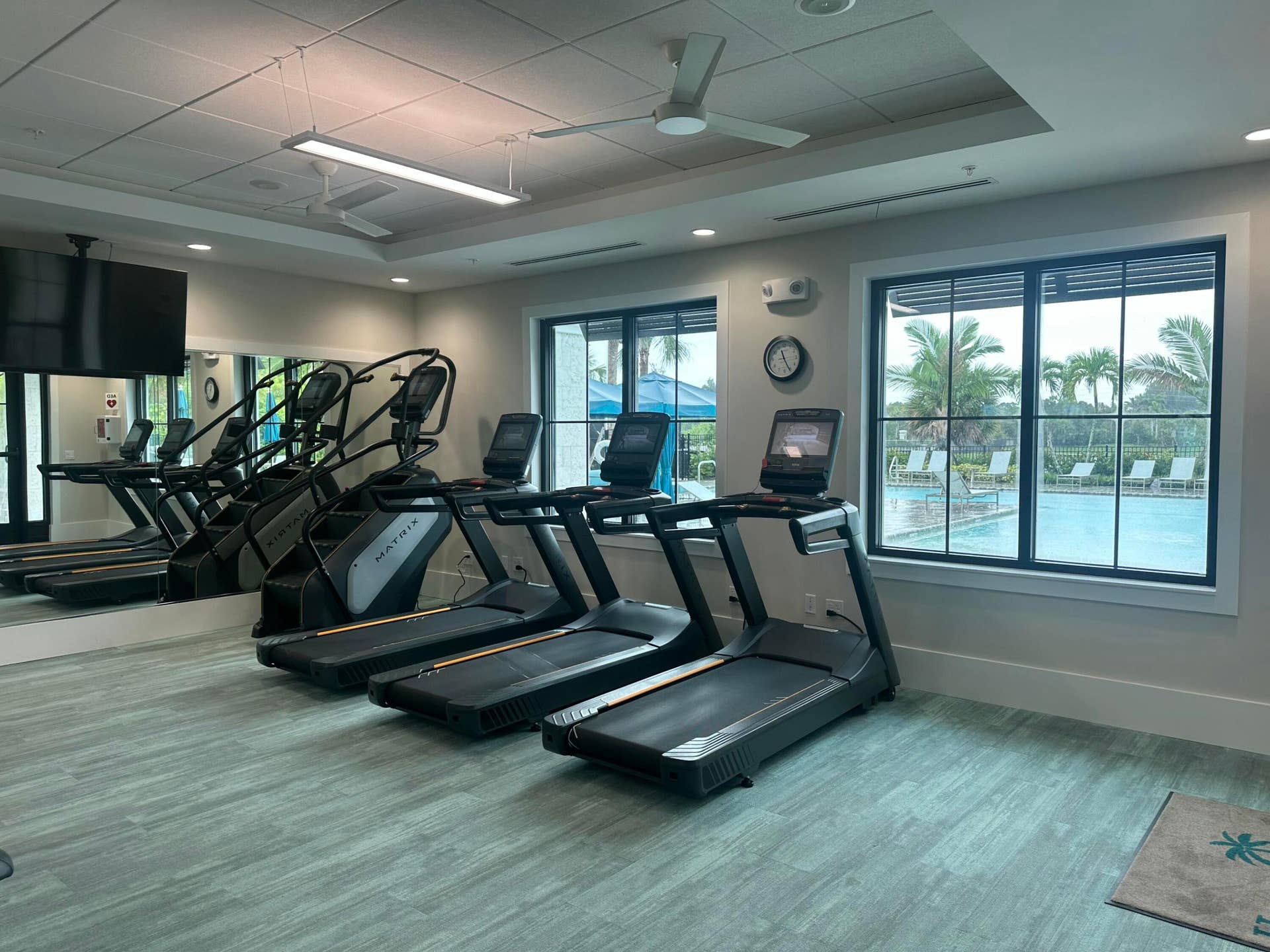 work out facility-overlooking the pool-relax while meeting you goals