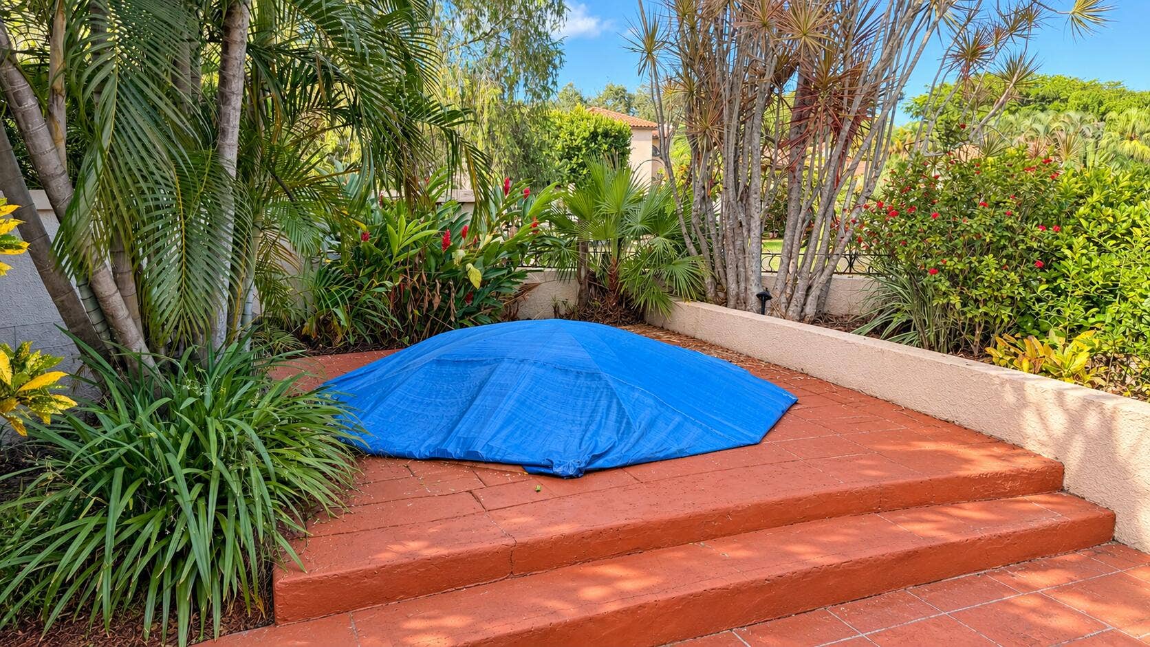 Cleared Patio, Preserved Garden Landscap