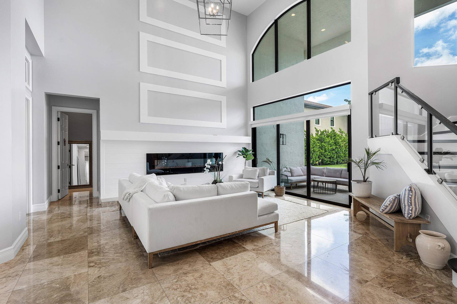 16716 Strasbourg Lane, Delray Beach, FL 33446 open living room/ fireplace