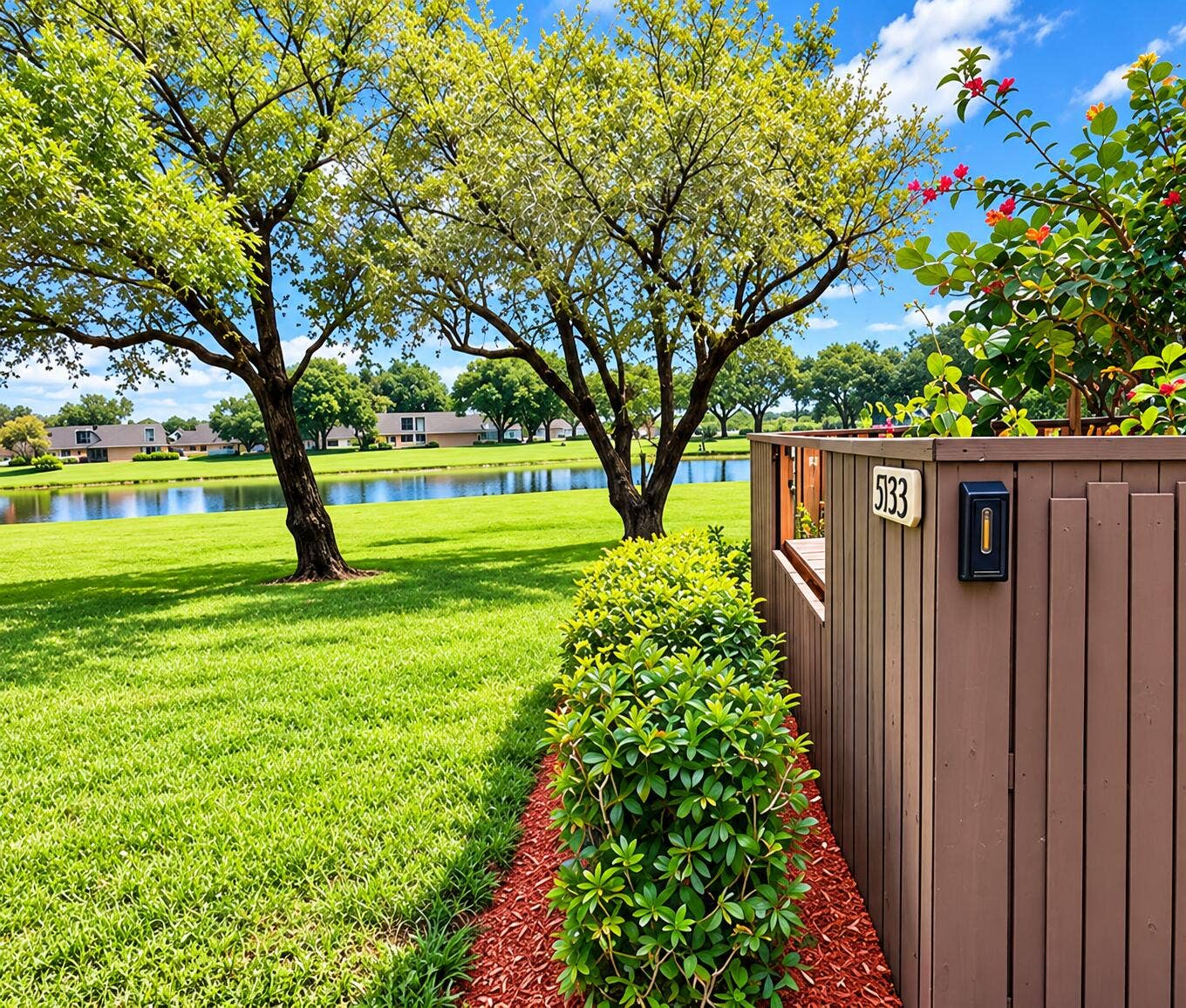 Townhome Fenced patio entrance