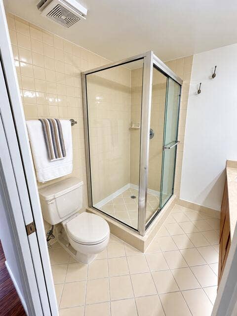 Primary Bathroom glass enclosed shower