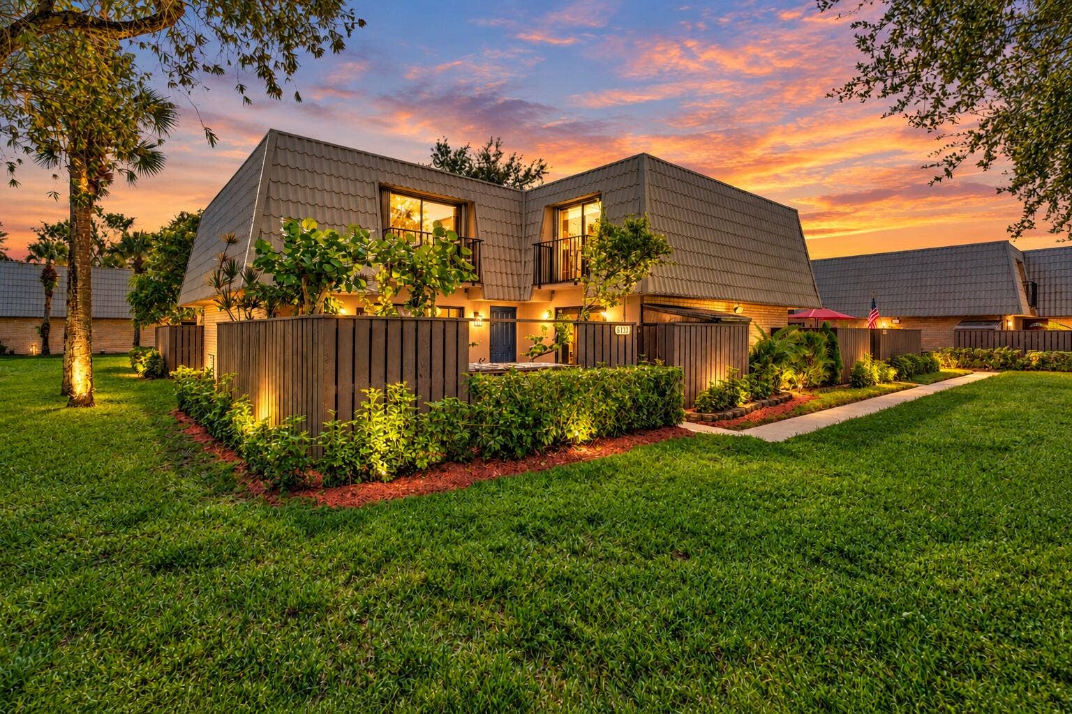 Enhanced Twilight Photo of townhome