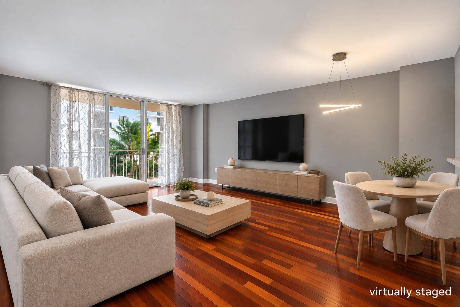 99 SE Mizner Boulevard, #435, Boca Raton, FL 33432 Virtually Staged Modern Living Room