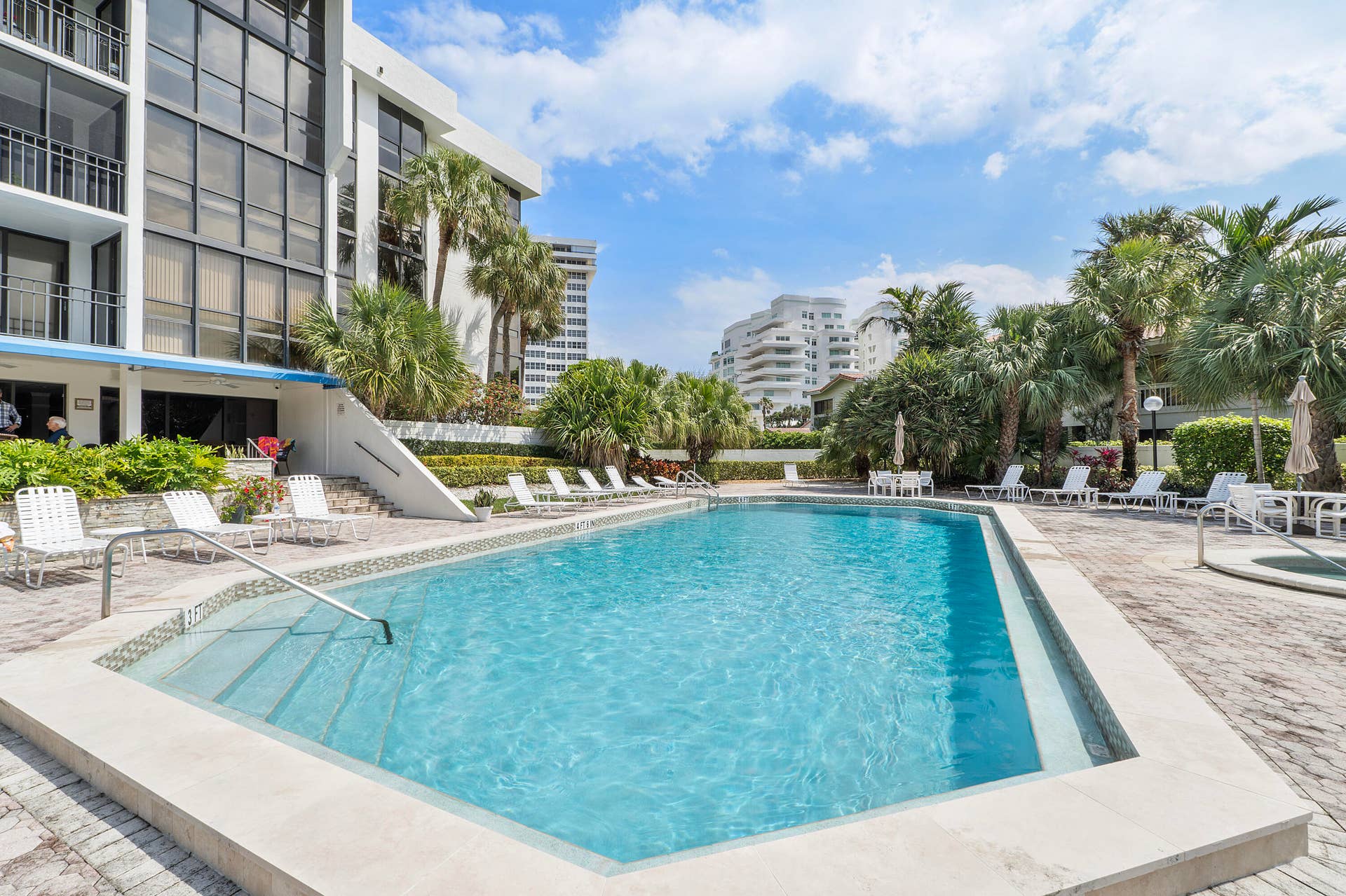 1901 S Ocean Boulevard, #401, Boca Raton, FL 33432 Sunny southern exposure at the pool