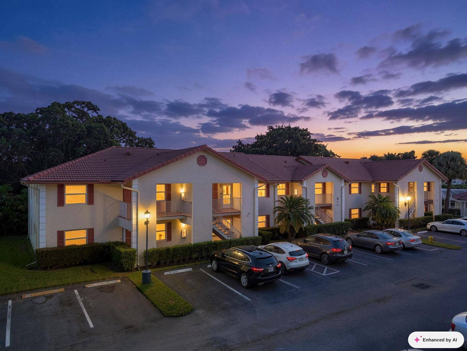 3041 Holiday Springs Boulevard, #201, Margate, FL 33063 Building Front Dusk