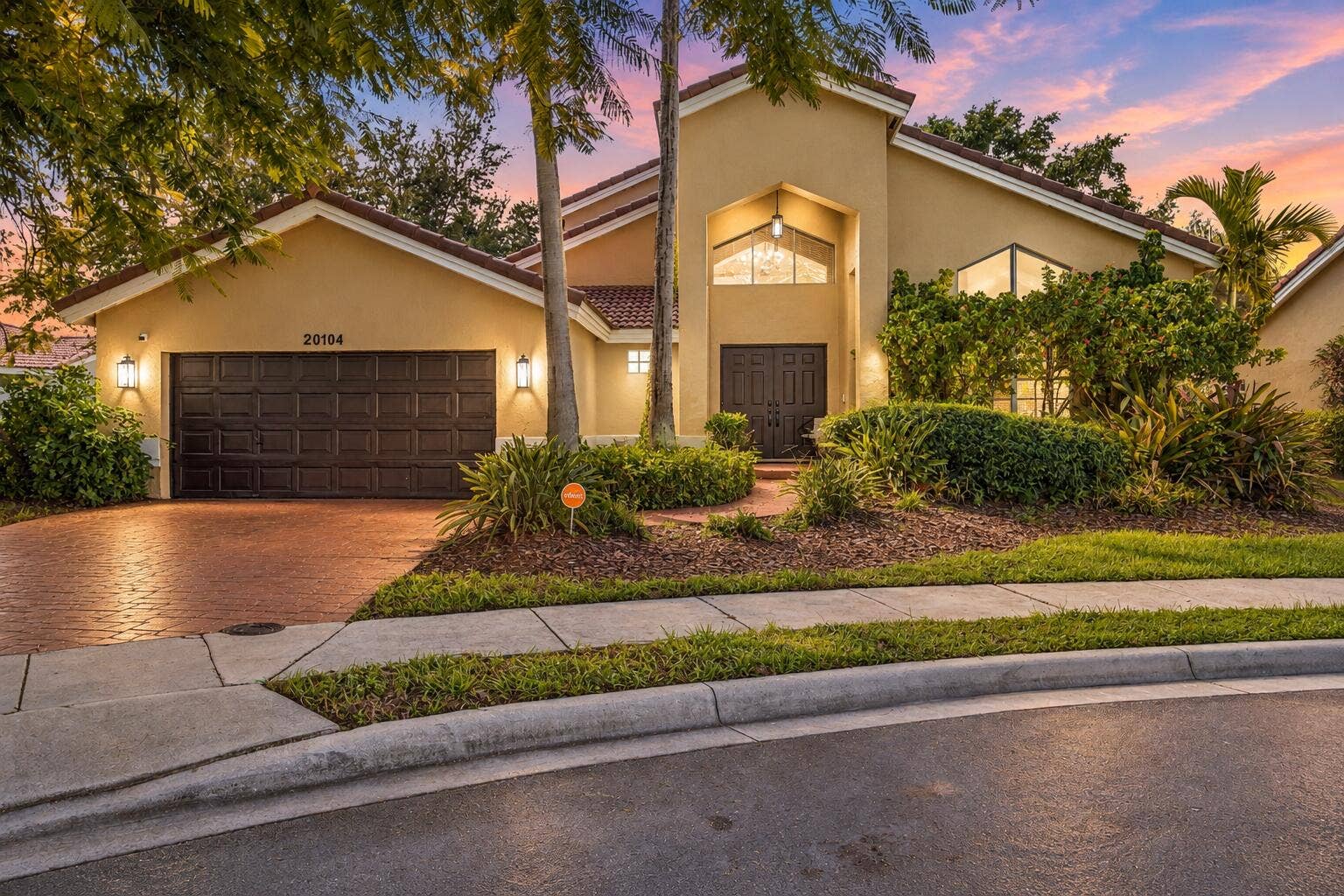 20104 NW 9TH Drive, Pembroke Pines, FL 33029 1-print-Twilight Tropical Home at Sunset