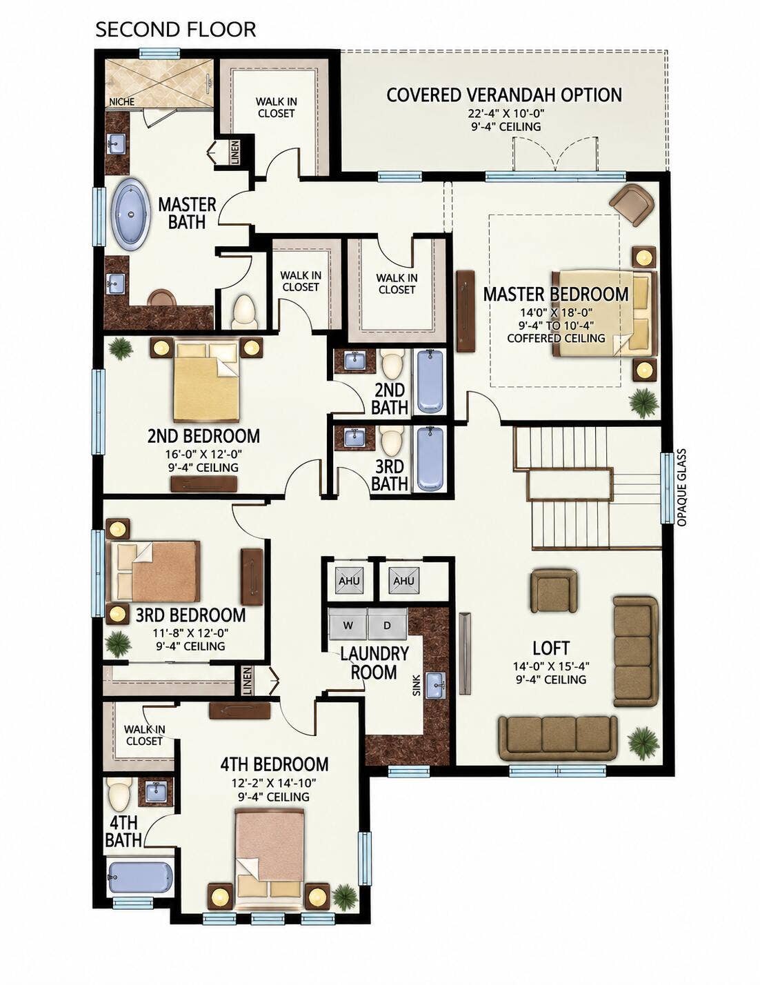 20050 Hirono Lane, Boca Raton, FL 33434 2nd Level Floor Plan