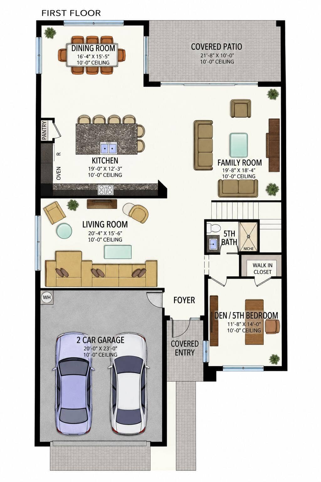 20050 Hirono Lane, Boca Raton, FL 33434 1st Level Floor Plan