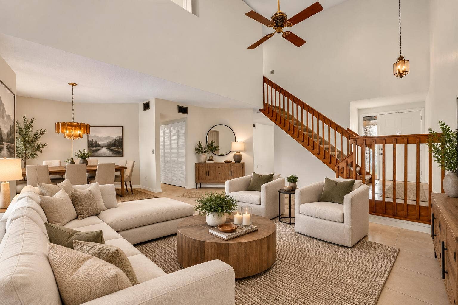 Airy Modern Farmhouse Living Space