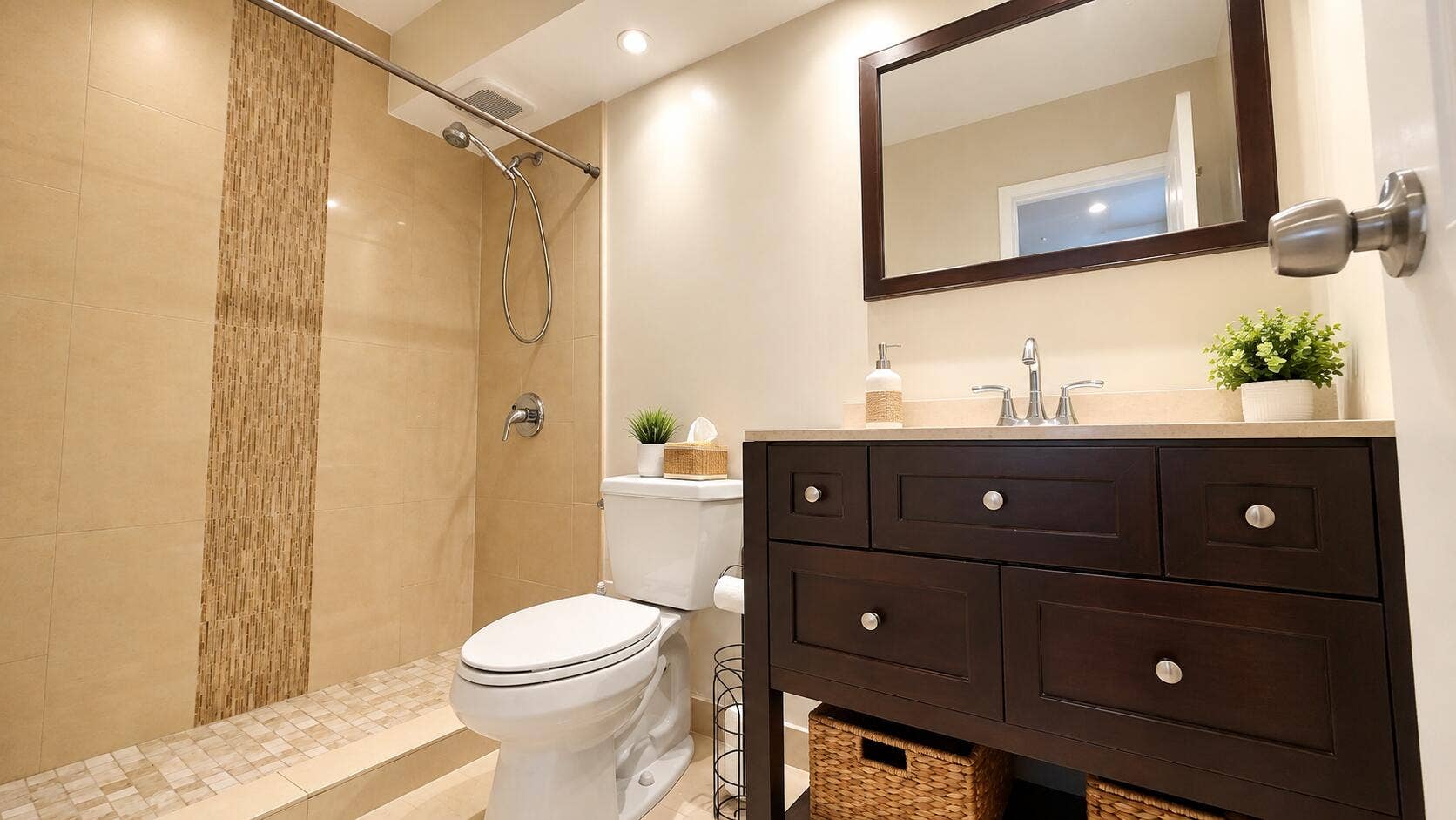 800 PARKVIEW Drive, #317, Hallandale Beach, Hallandale Beach, FL 33009 Bao moderno en tonos neutros