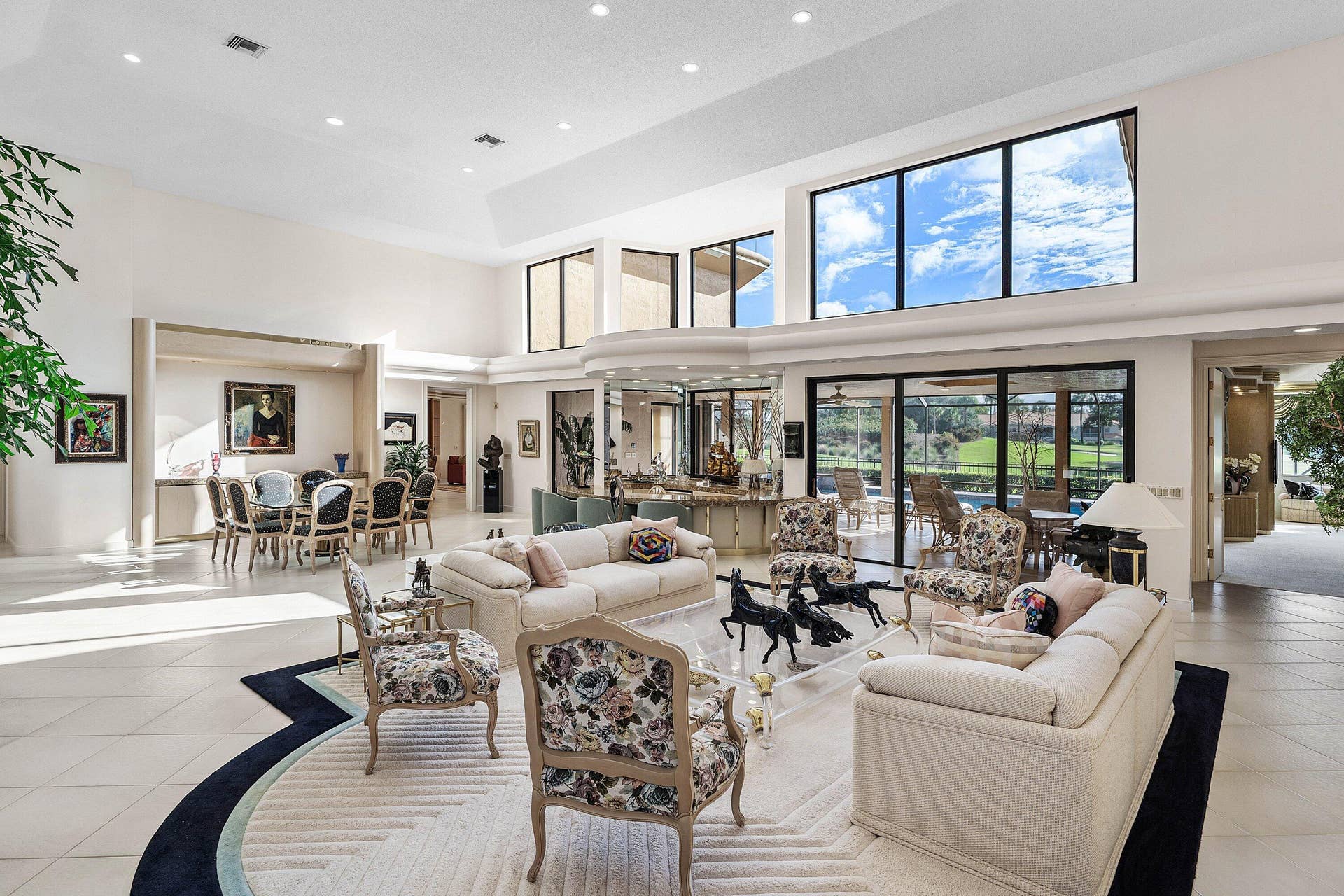 4364 KASSO Circle, Boca Raton, FL 33487 Living, dining, bar with views