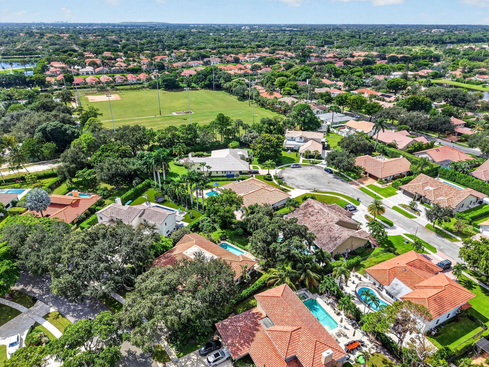 Just one house away to the neighborhood entrance to Woodlands Park