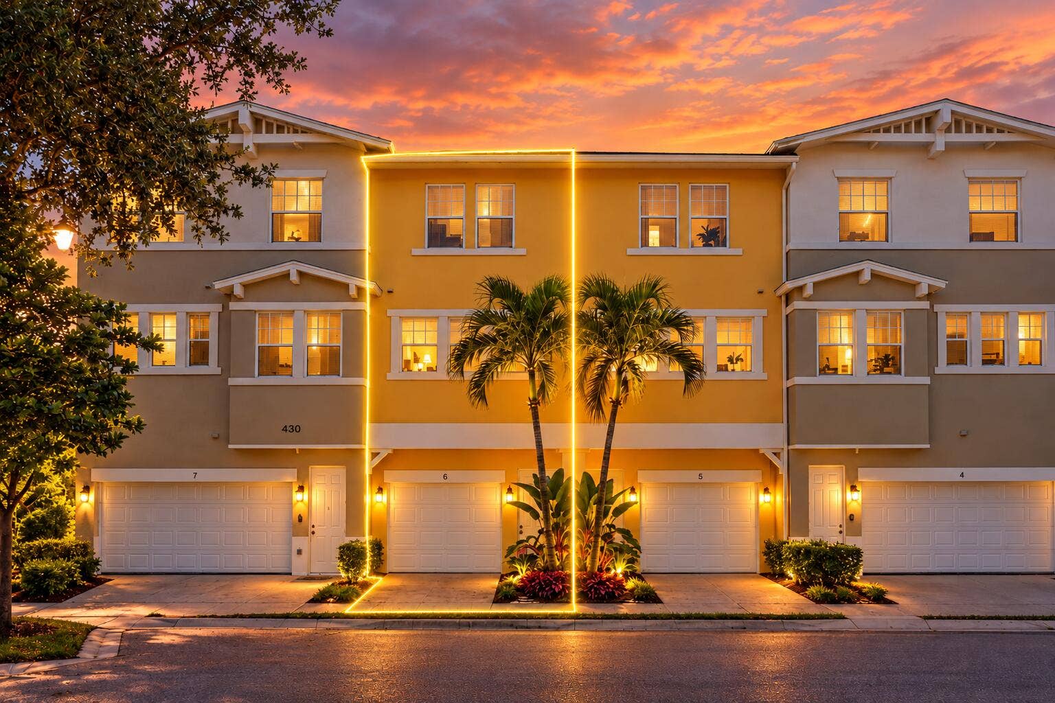 430 AMADOR Lane, #6, West Palm Beach, FL 33401 back of the town house and garage