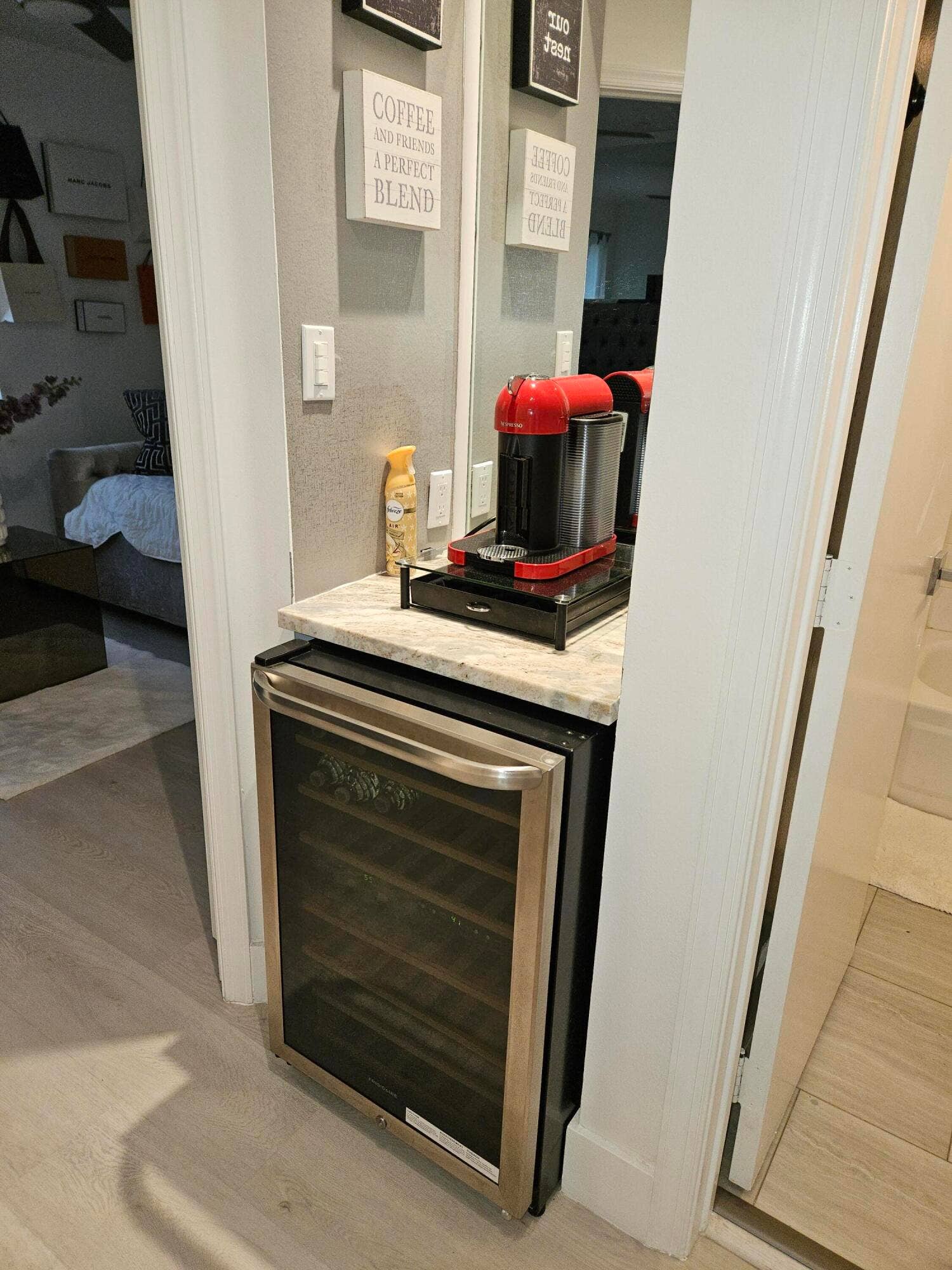 1460 SW 47TH Avenue, #1460, Deerfield Beach, Deerfield Beach, FL 33442 Built-in beverage cooler with a stainless steel frame, under-counter installation, and a glass-front door