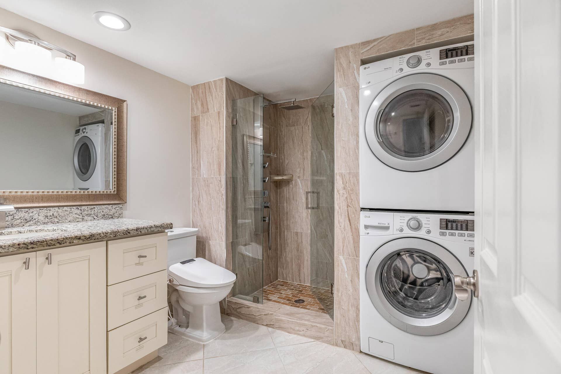 2nd bathroom/ LG high efficiency washer & dryer