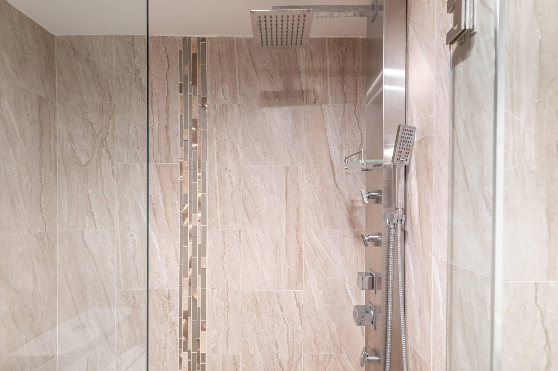 Shower with massage jets.