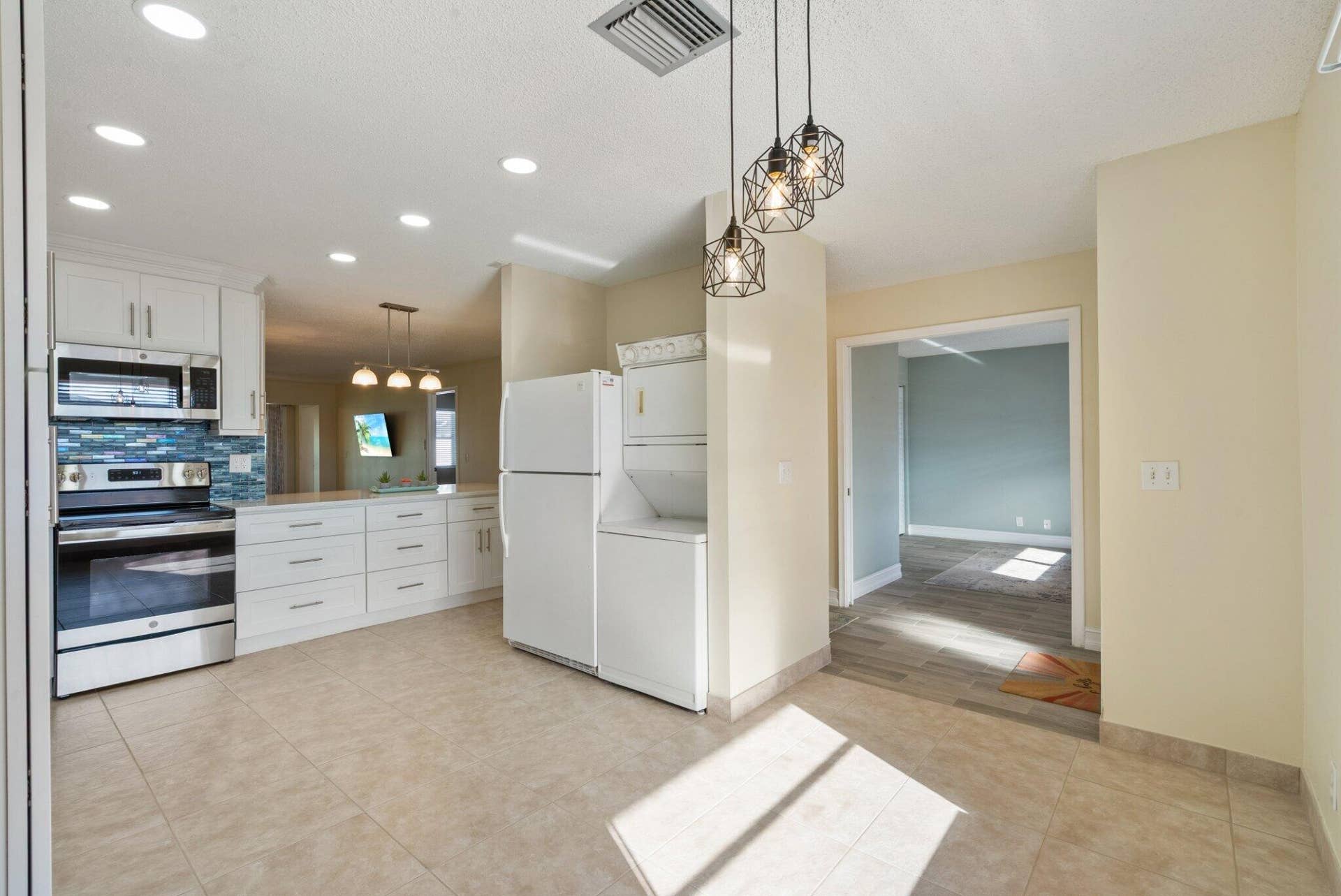 Large kitchen allows for eat in kitchen area, separate fr dining room