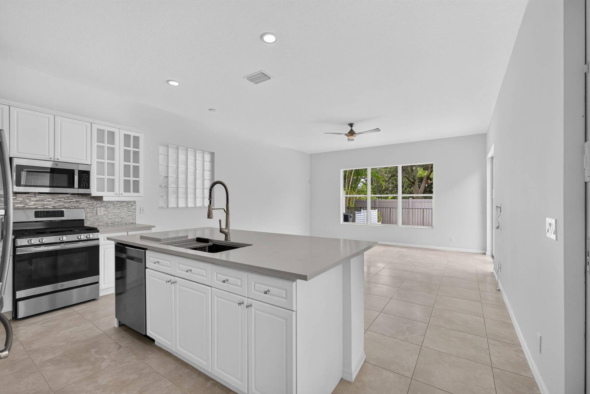 Kitchen View to Fam Room