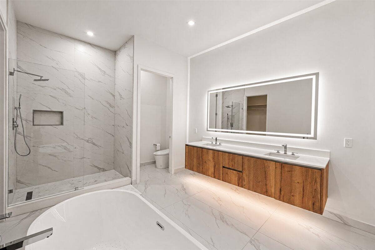 220 LAKE SHORE Drive, #2406, West Palm Beach, FL 33403 59-Minimalist Marble Spa Bathroom