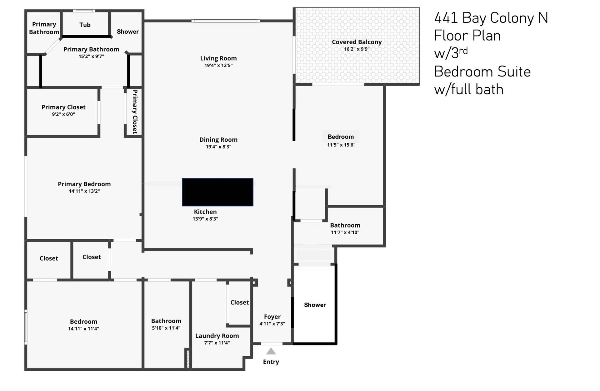 441 Bay Colony Drive N, Juno Beach, FL 33408 441 Bay Colony Floor Plan w-3rd bed suit