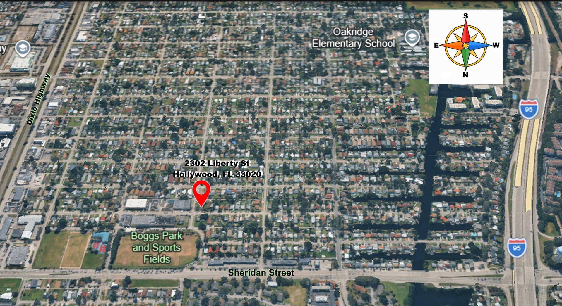 2302 Liberty Street, Hollywood, FL 33020 Aerial Map