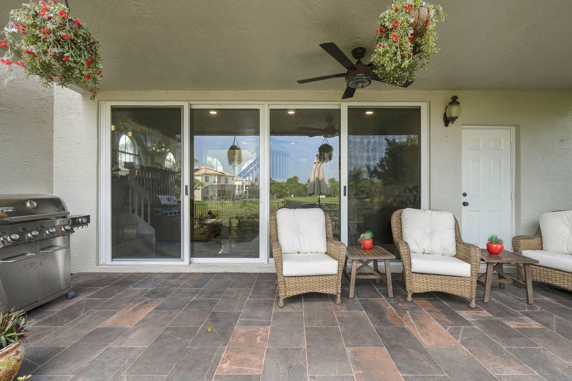 Covered patio faces East and stays nice and cool for BBQ's or morning coffee!