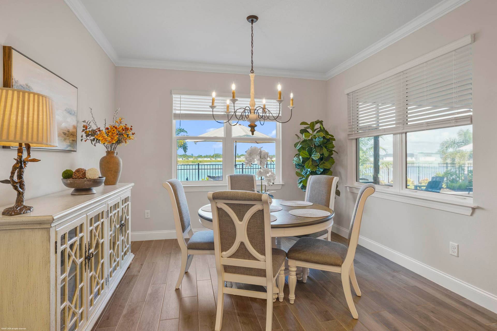 Breakfast nook with windows and natural light