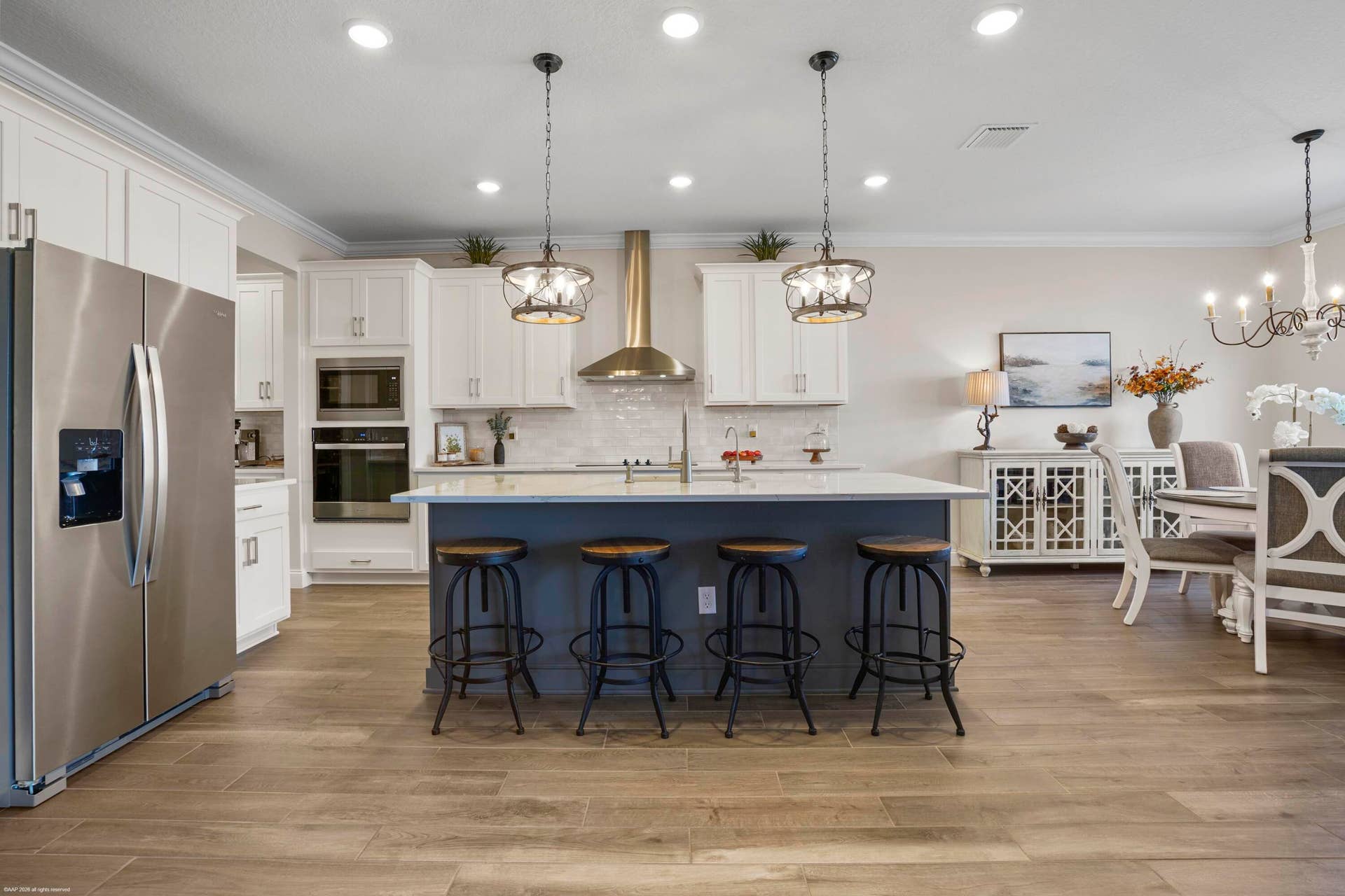 Kitchen island and custom cabinetry