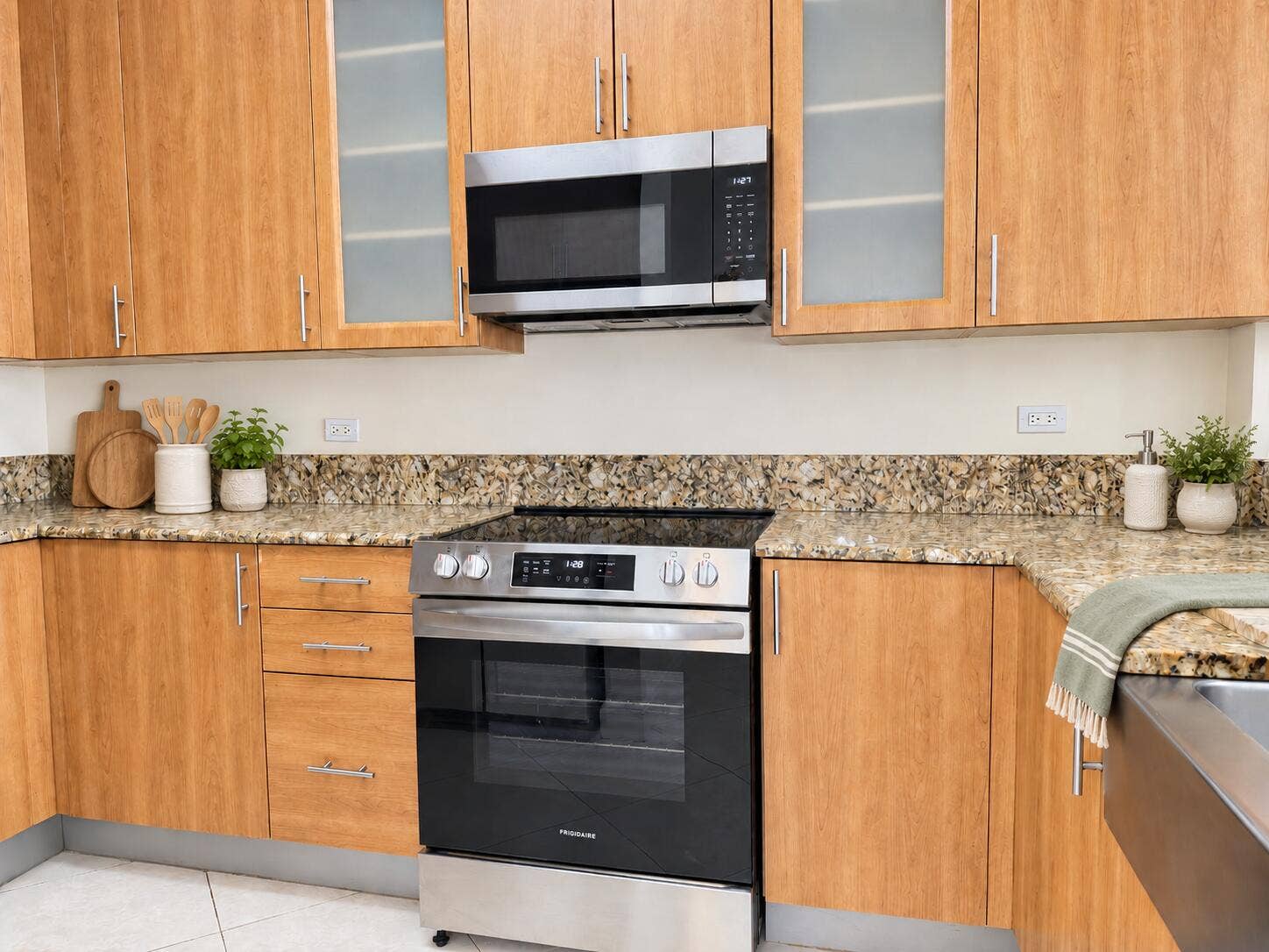 Cream, oak, and sage kitchen accents (1)
