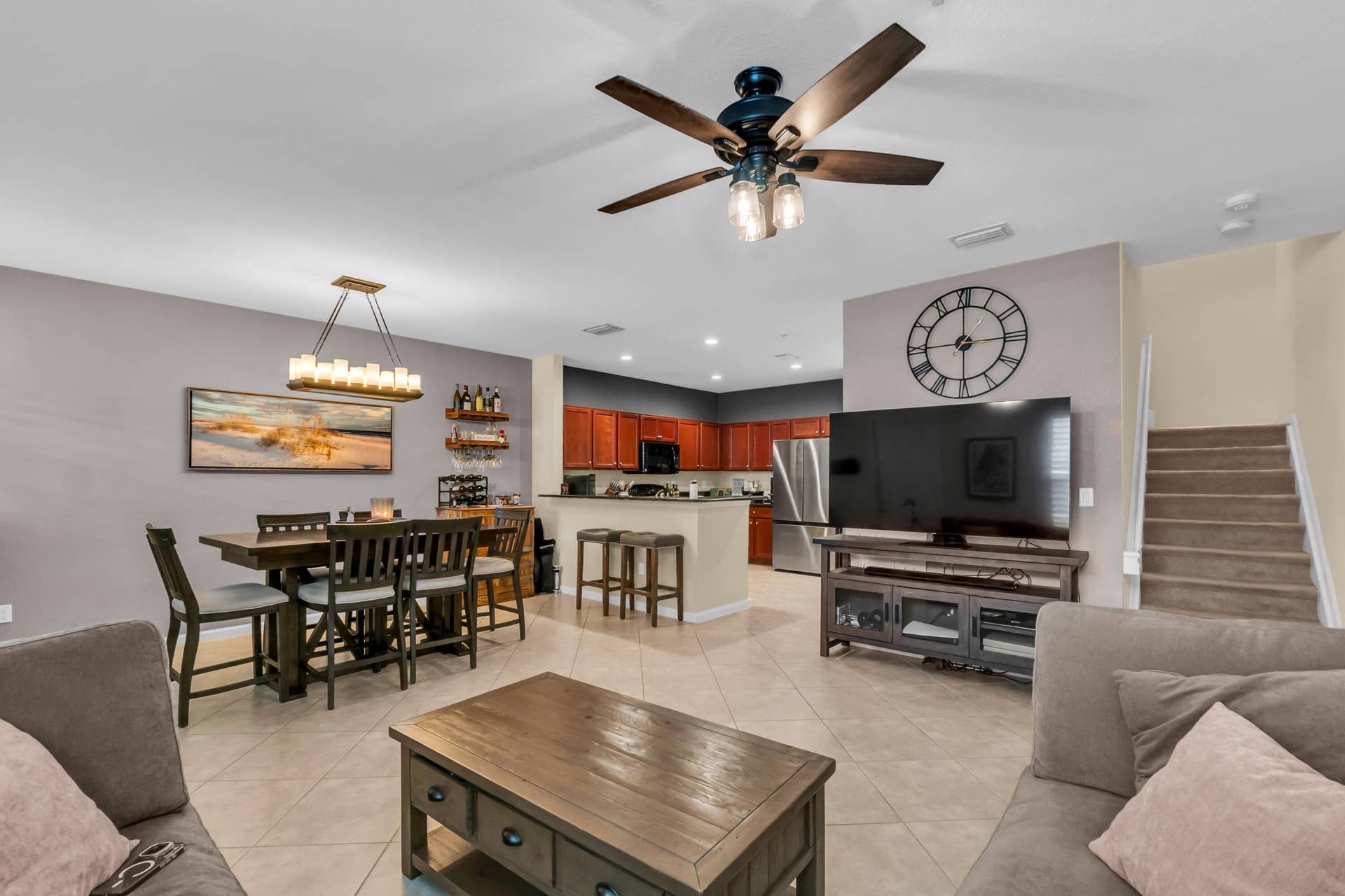4784 Acadian Trail, Coconut Creek, FL 33073 Living room, Dining room and Kitchen.
