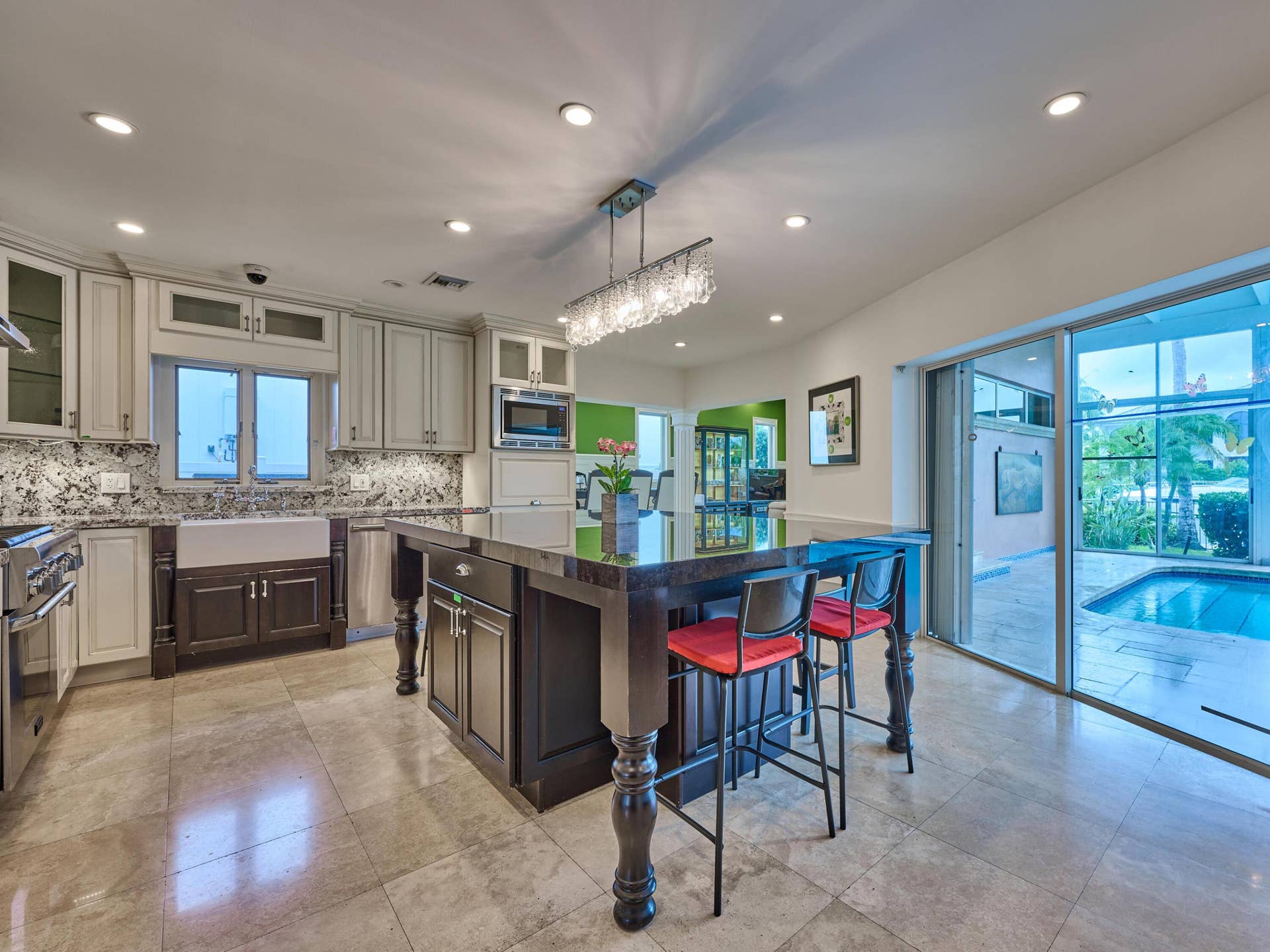 Very large kitchen area.
