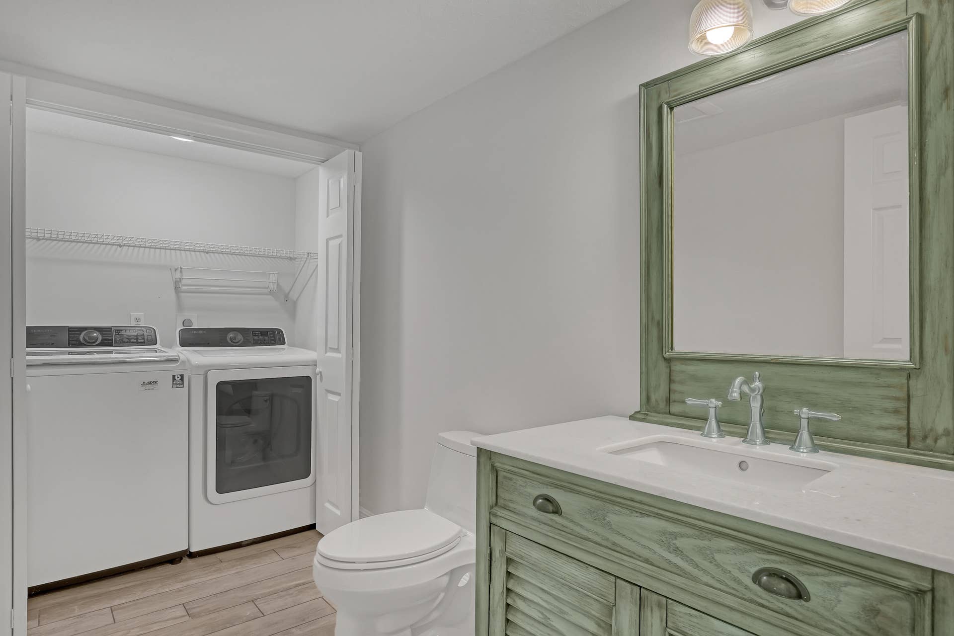 laundry and first floor bathroom