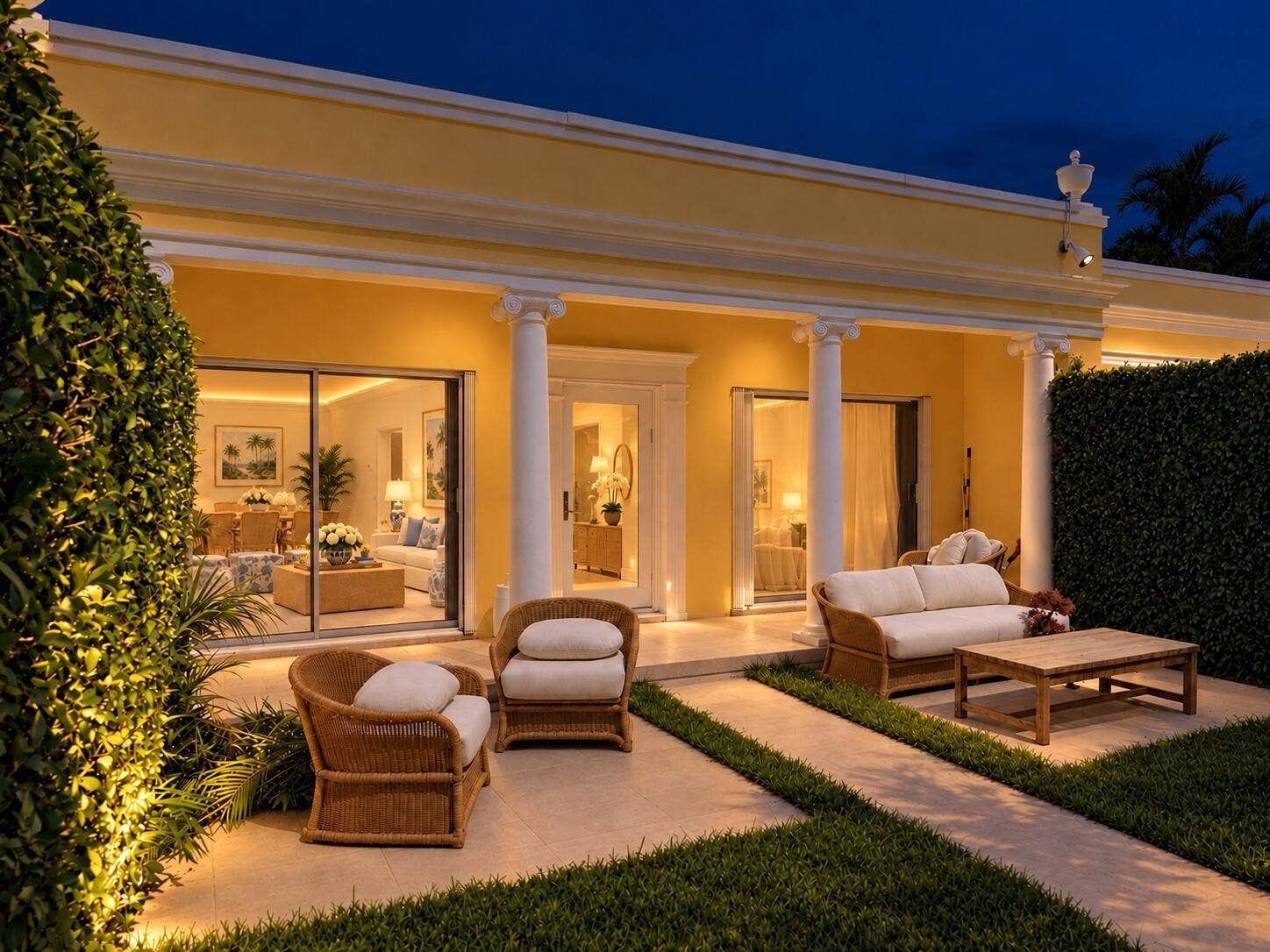 225 EVERGLADE Avenue, #Villa 5, Palm Beach, FL 33480 Villa 5 at Night