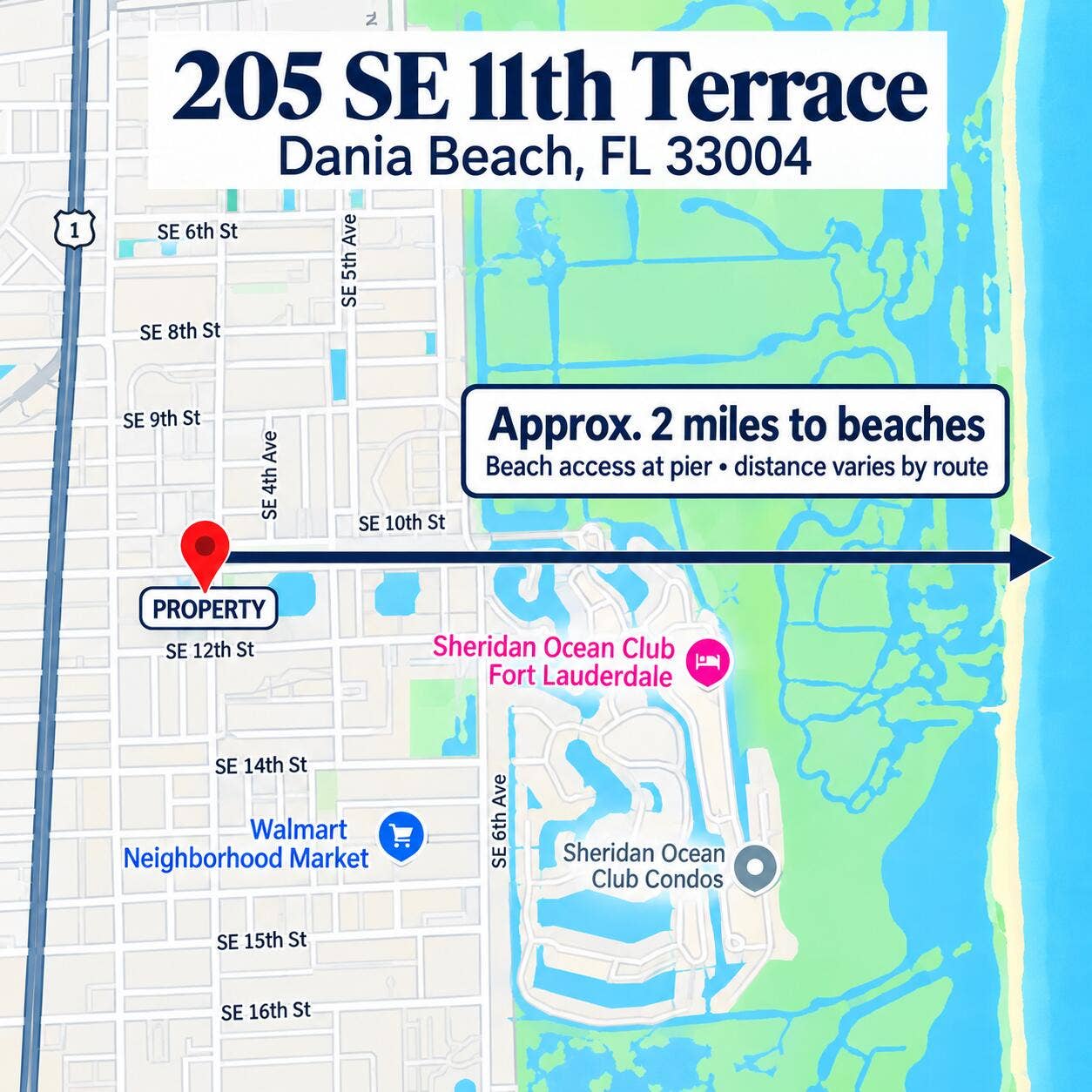 205 SE 11th Terrace, Dania Beach, FL 33004 Dania Beach property map
