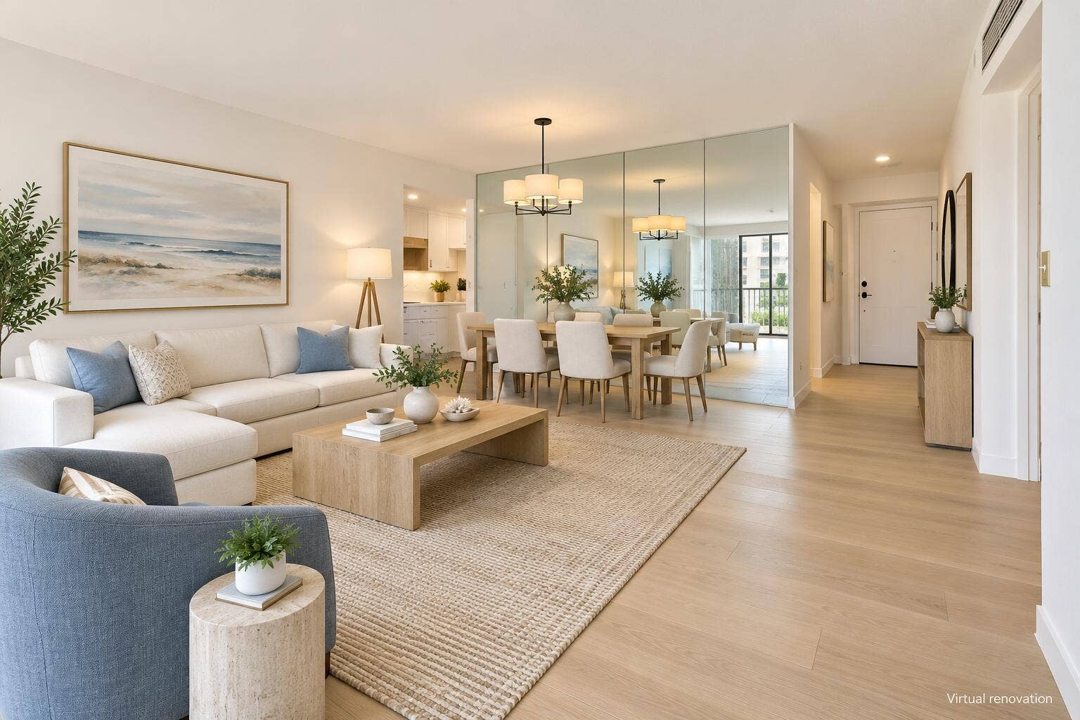 205 SE 11th Terrace, Dania Beach, FL 33004 Modern Florida Living and Dining Room-1