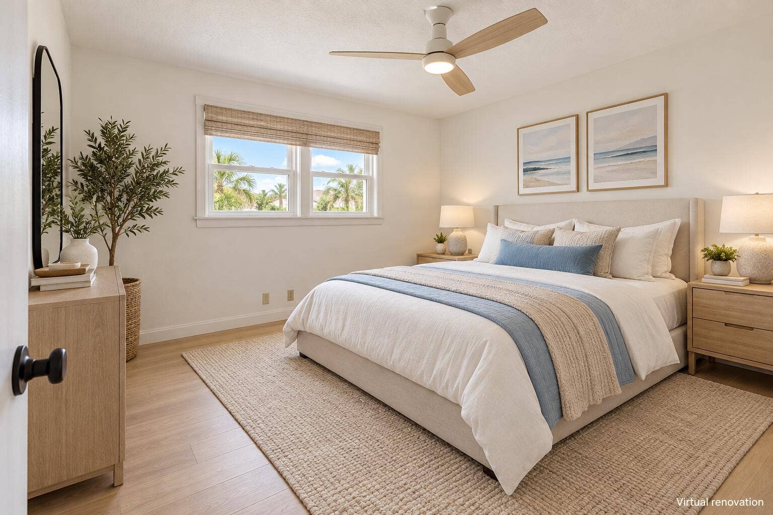 205 SE 11th Terrace, Dania Beach, FL 33004 Modern blue bedroom renovation-9