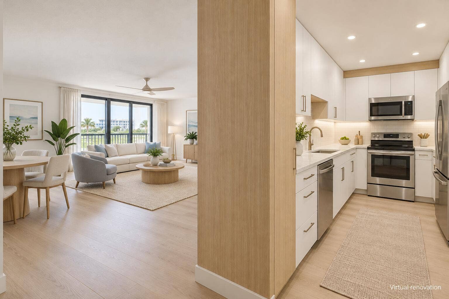205 SE 11th Terrace, Dania Beach, FL 33004 Modern Kitchen Entry to Living Room-2