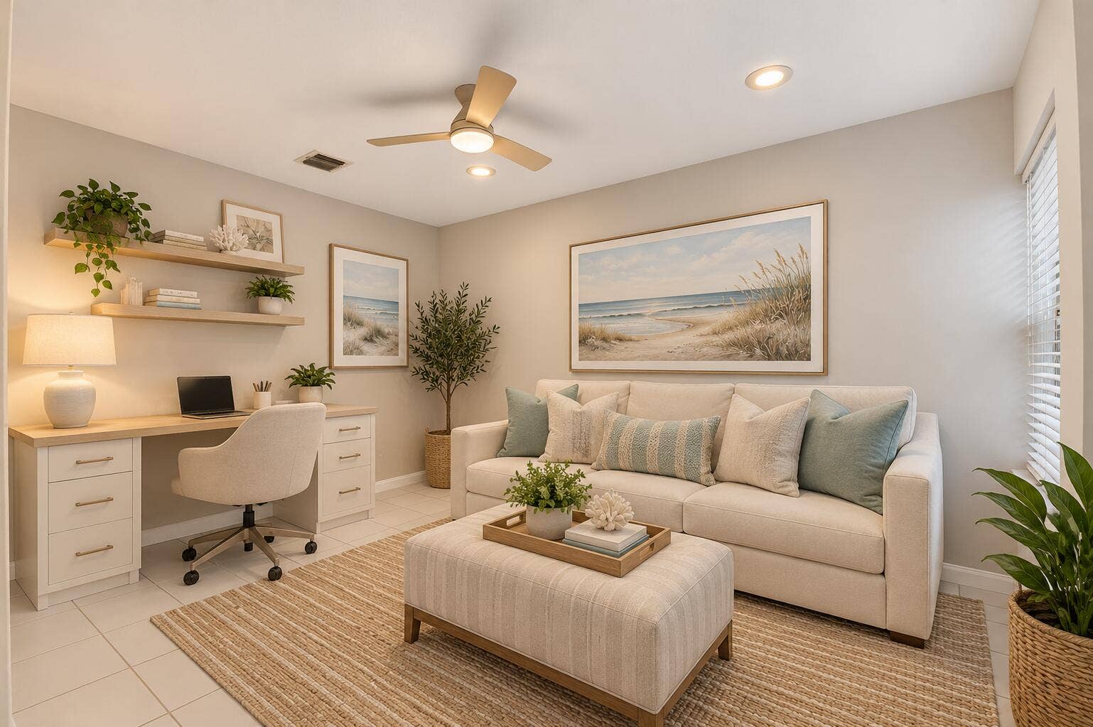 Virtually staged Den