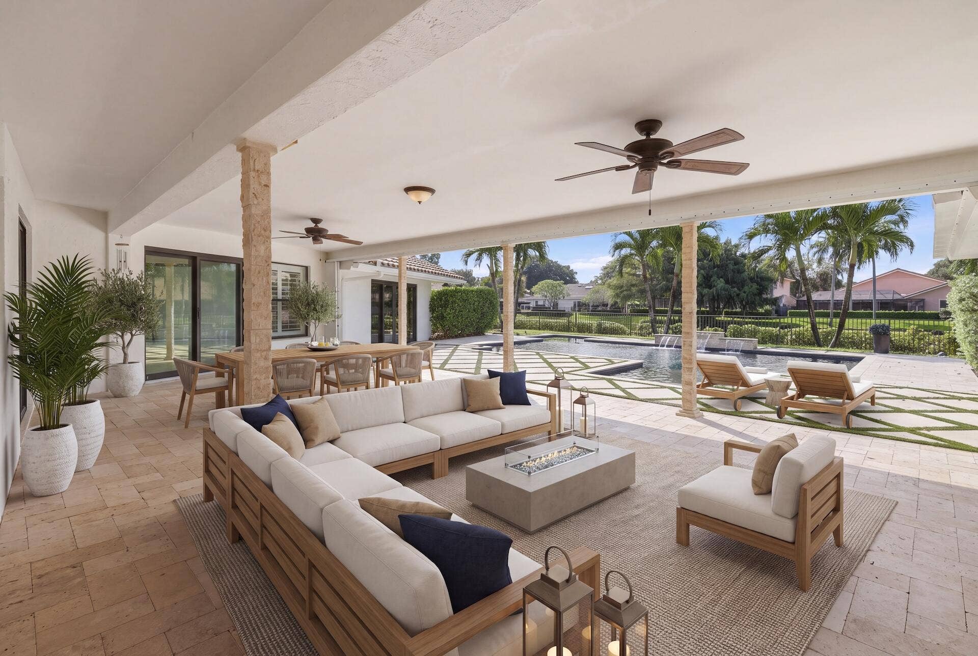 1013 SHADY LAKES Circle, Palm Beach Gardens, FL 33418 Covered Patio Virtually Staged