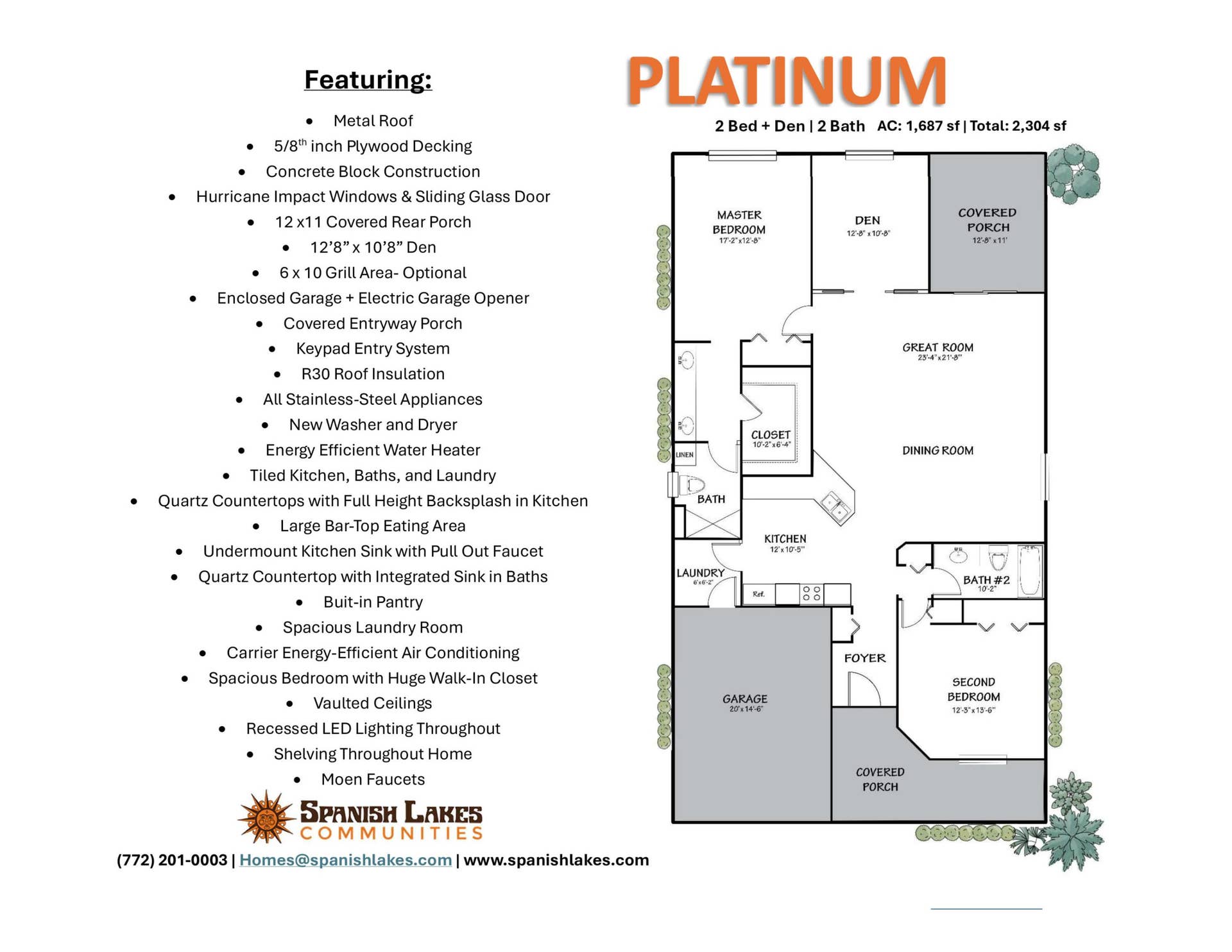 33 La Villa Way, Fort Pierce, FL 34951 Floorplan and Features- Platinum