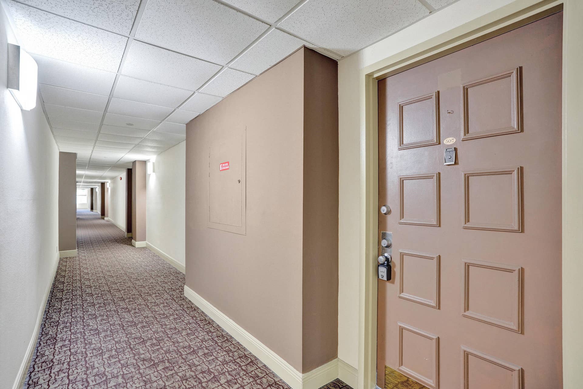 Entrance to #507 with recently updated interior hallways