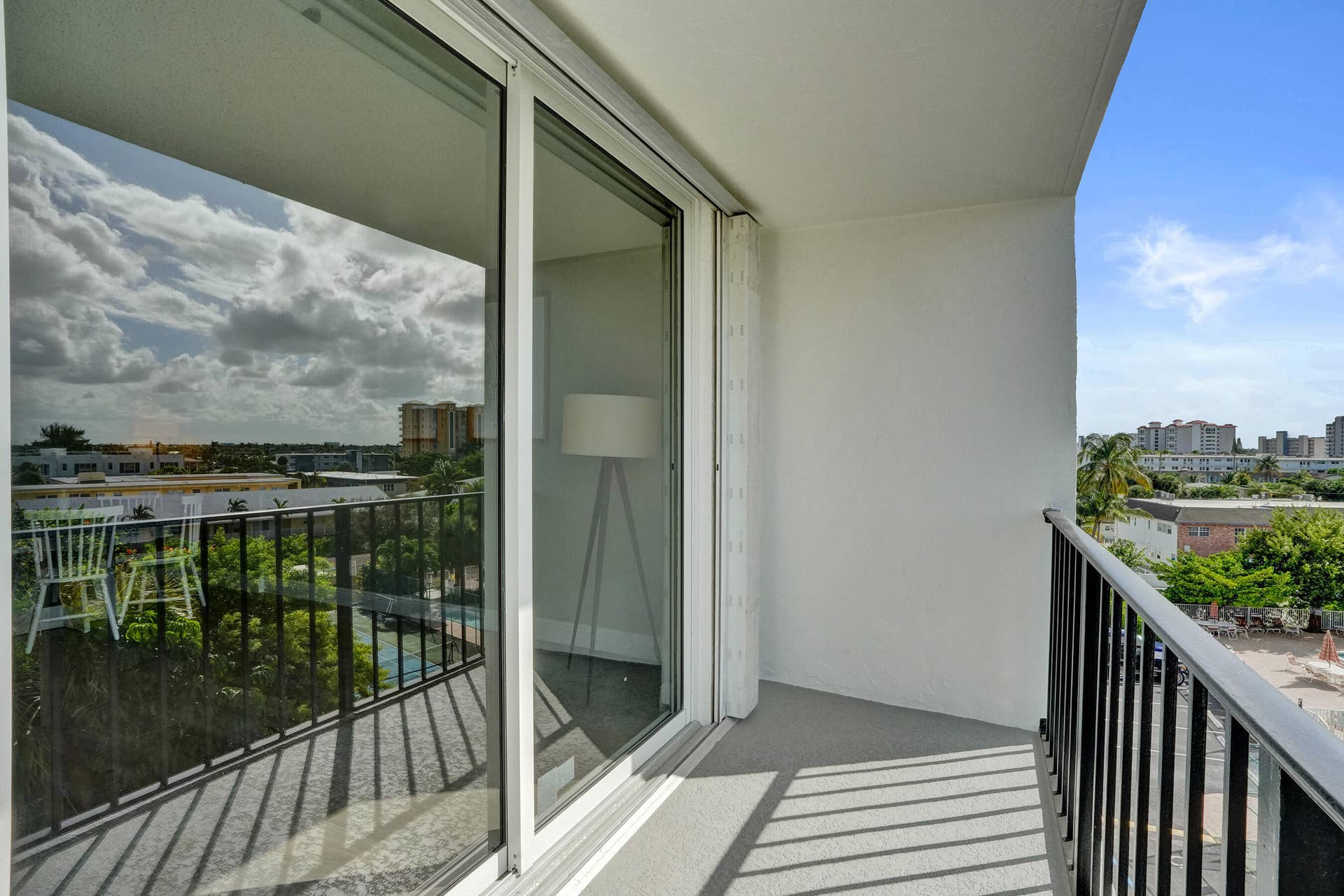 Private Balcony to catch a sunset .